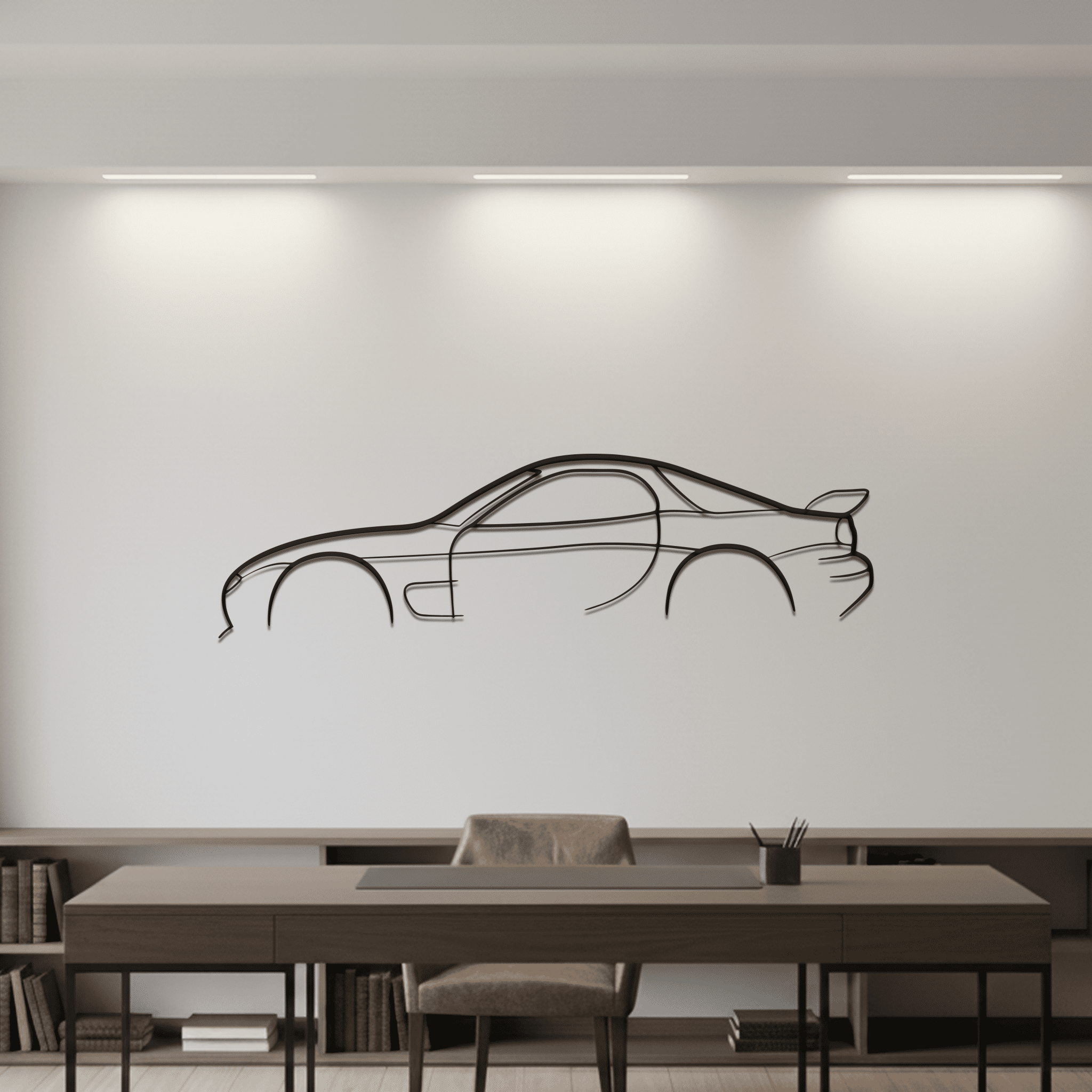 RX7 2001 Classic Silhouette Metal Wall Art - CikosWallArt