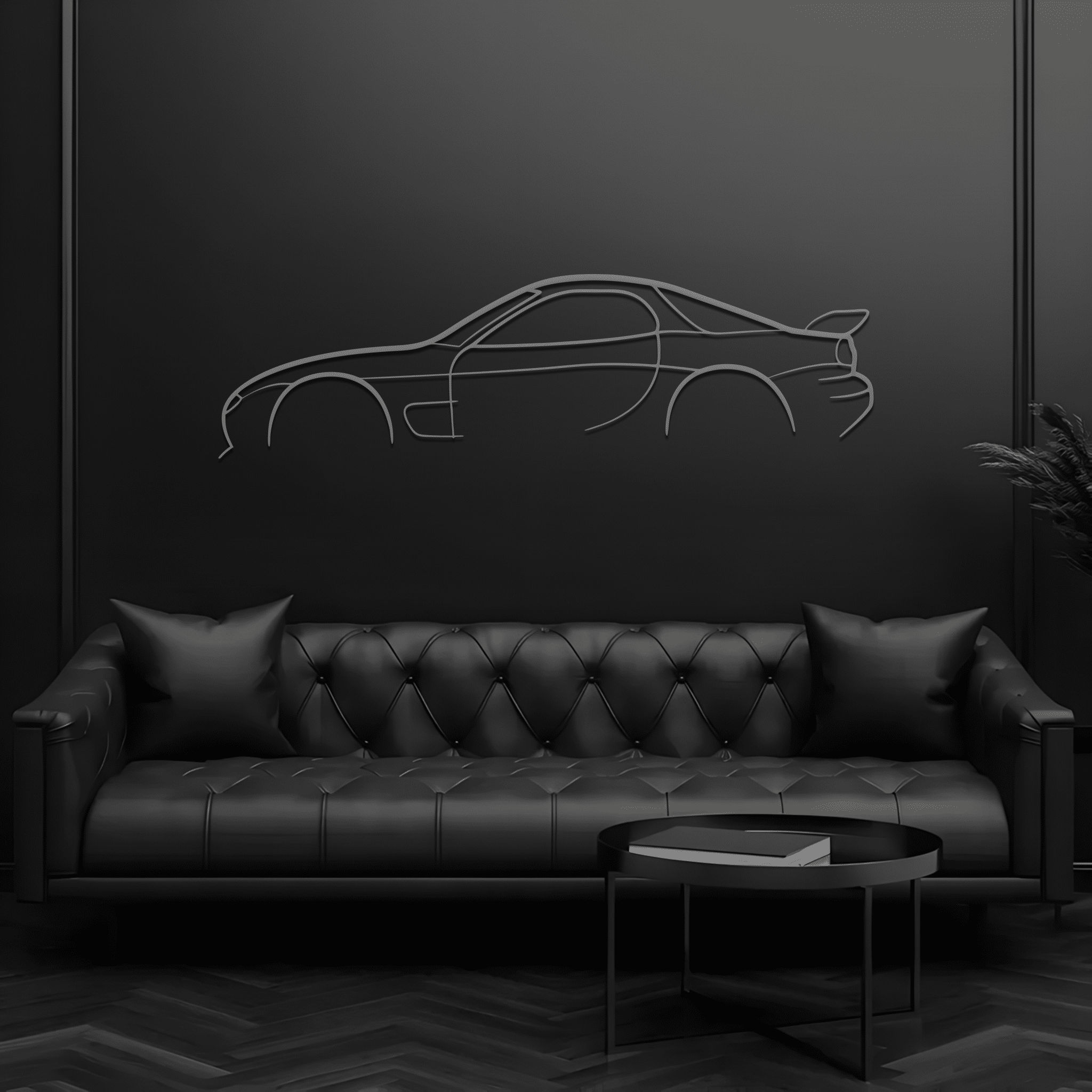 RX7 2001 Classic Silhouette Metal Wall Art - CikosWallArt