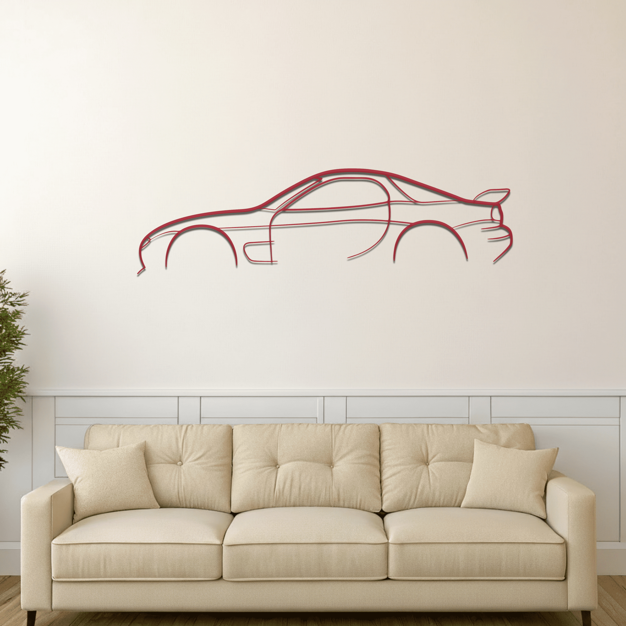RX7 2001 Classic Silhouette Metal Wall Art - CikosWallArt
