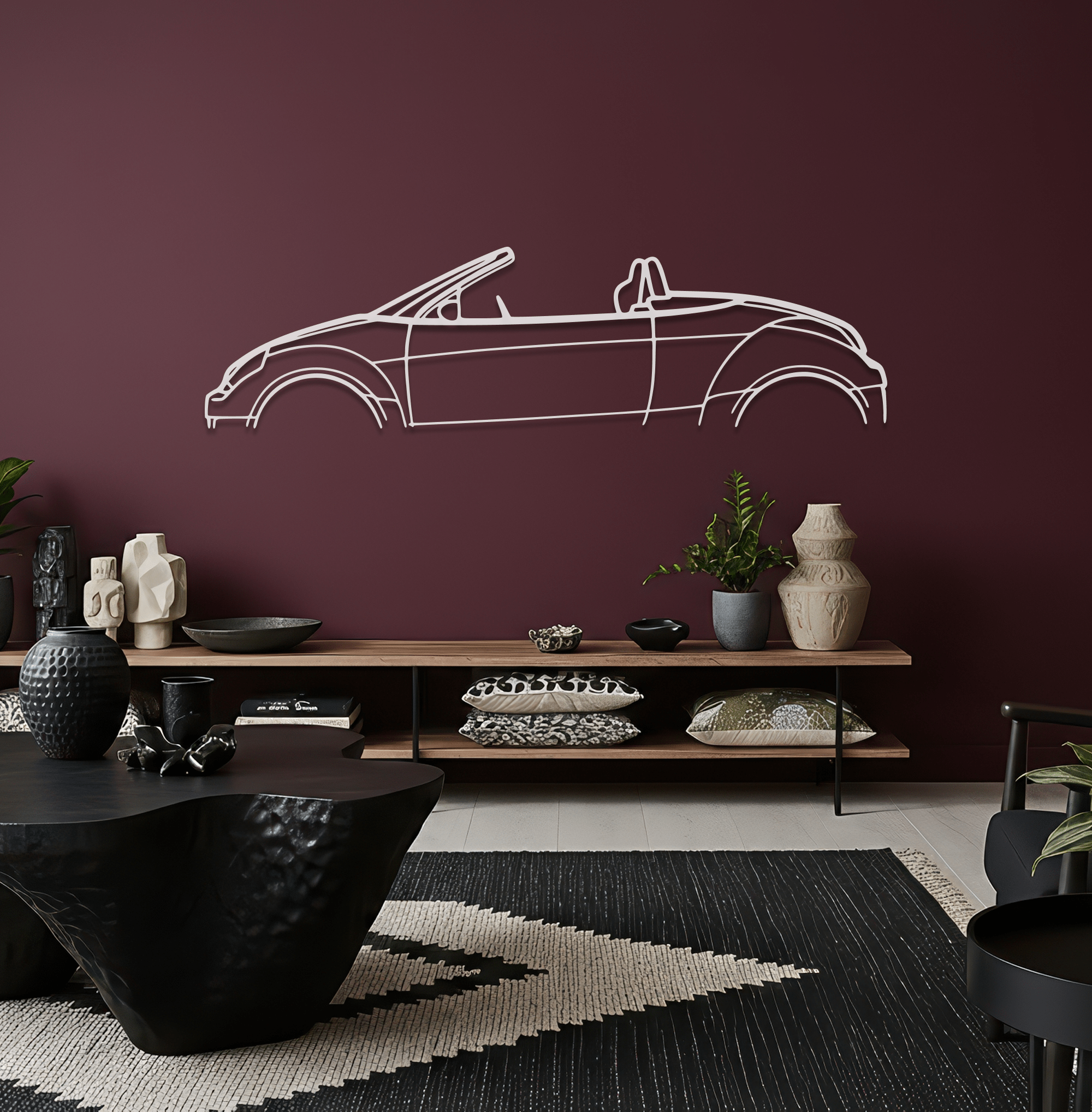 Street Ka Metal Wall Art – Ford Silhouette Steel Decor - CikosWallArt