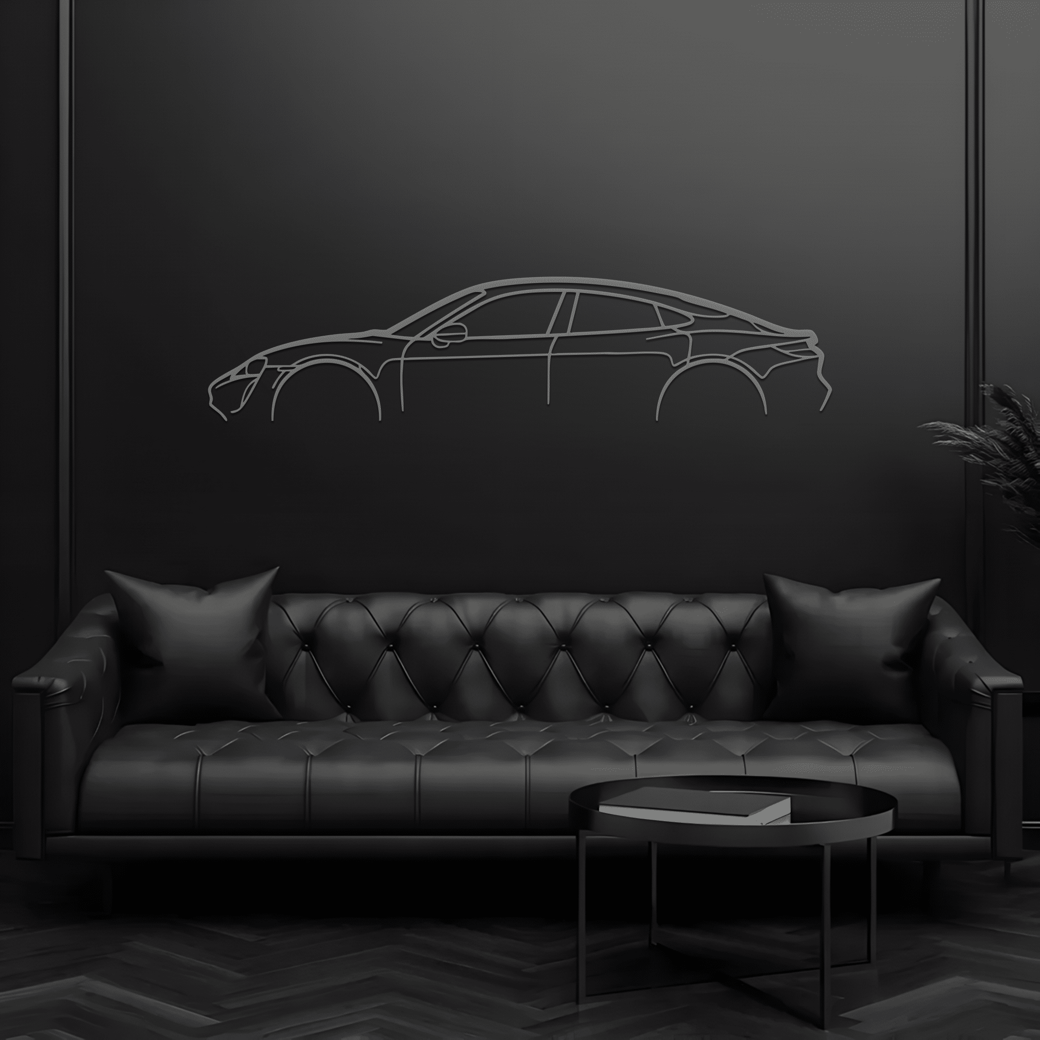 Taycan Silhouette Metal Wall Art - CikosWallArt