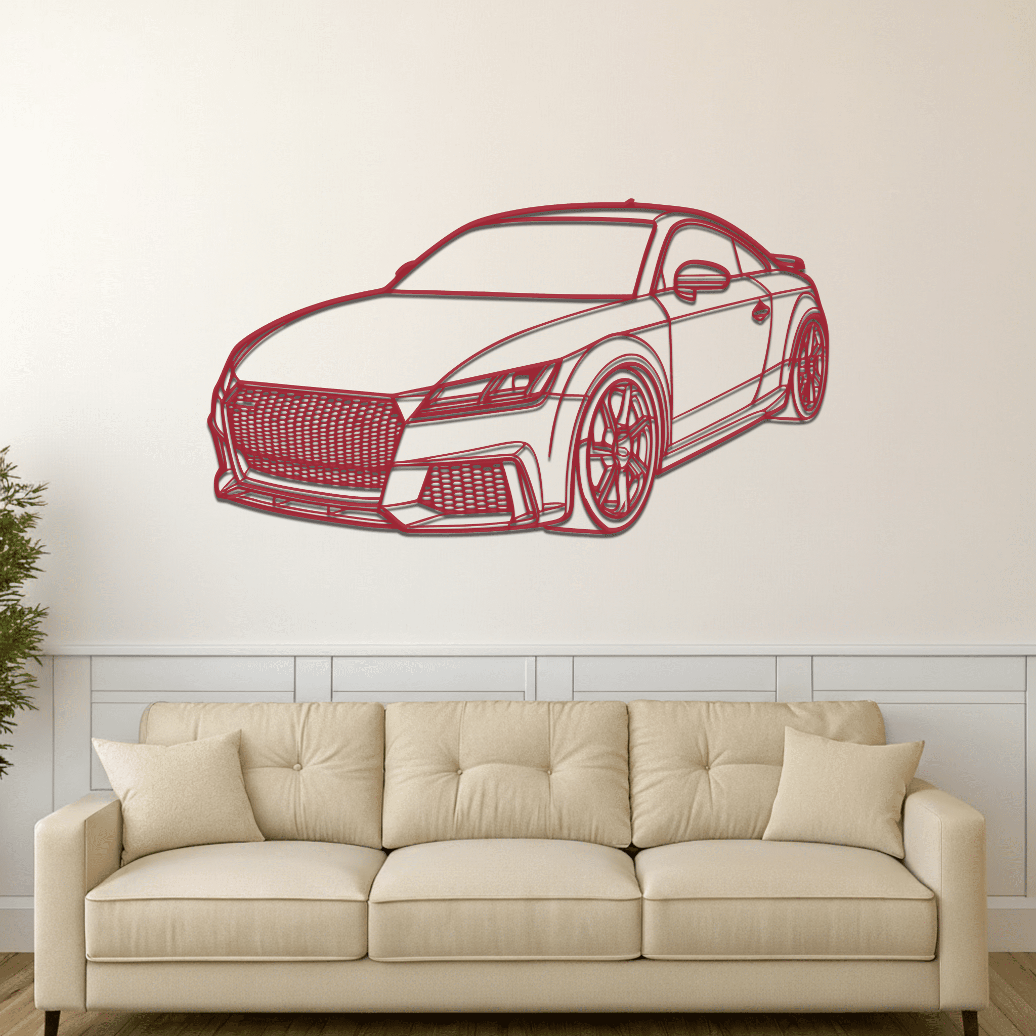 TT RS Angle Silhouette Metal Wall Art - CikosWallArt