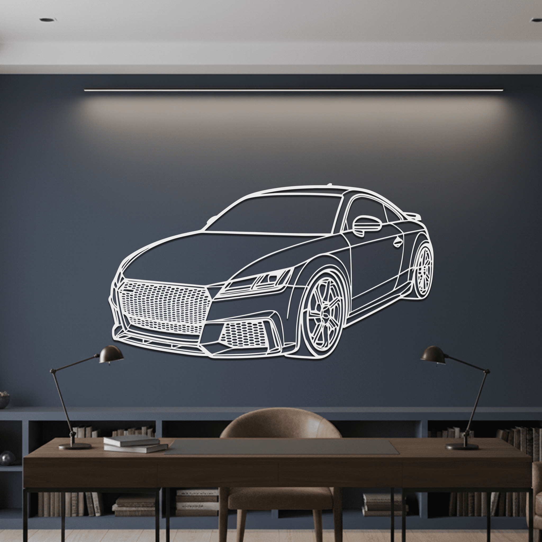 TT RS Angle Silhouette Metal Wall Art - CikosWallArt