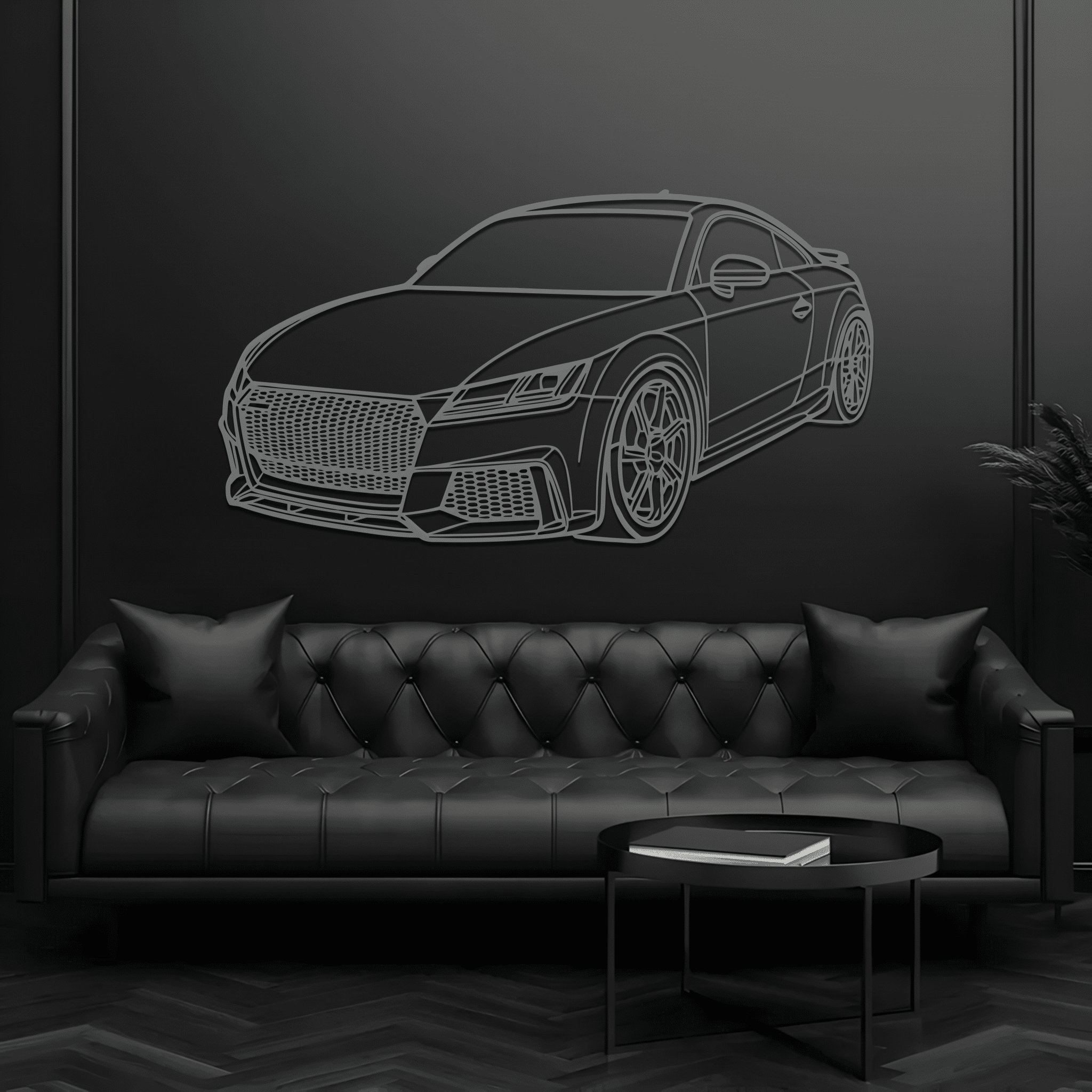 TT RS Angle Silhouette Metal Wall Art - CikosWallArt