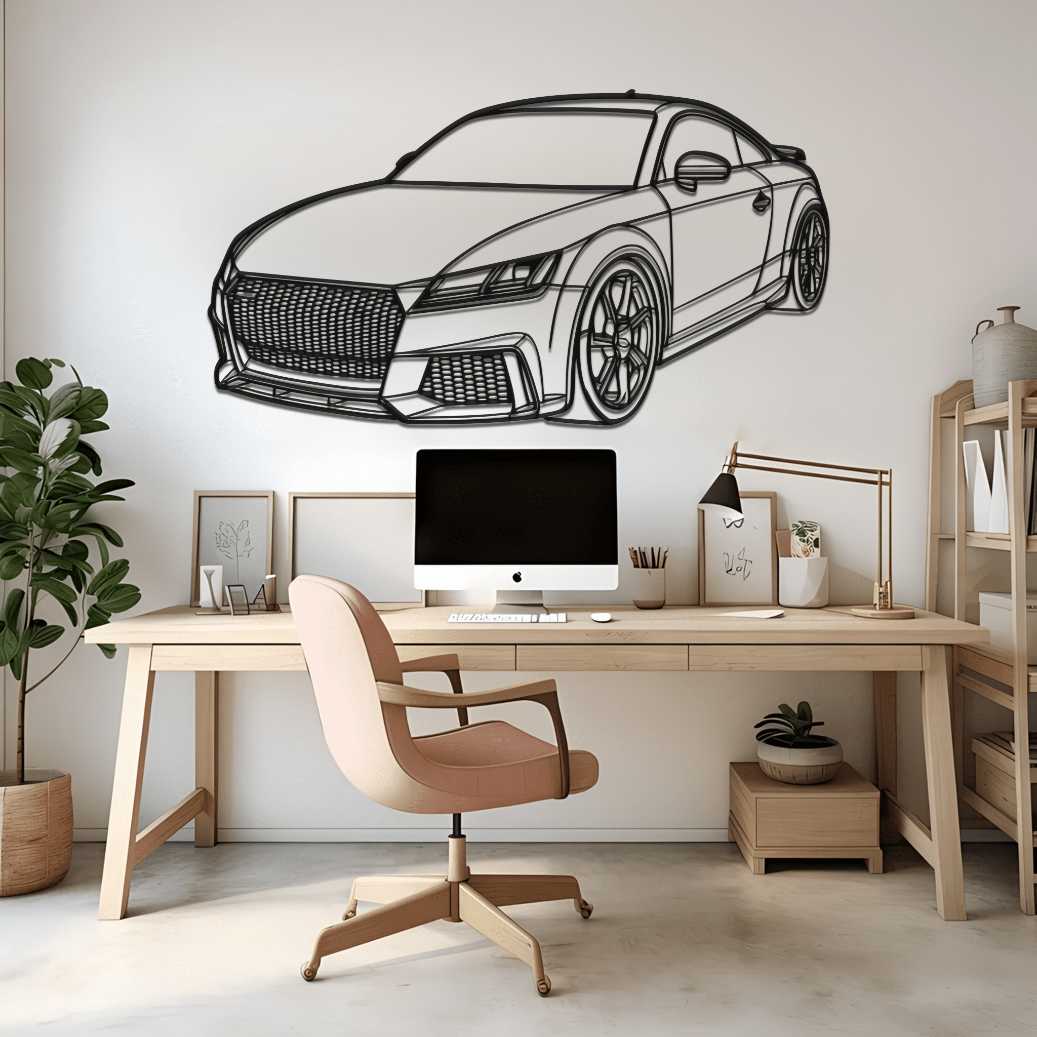 TT RS Angle Silhouette Metal Wall Art - CikosWallArt