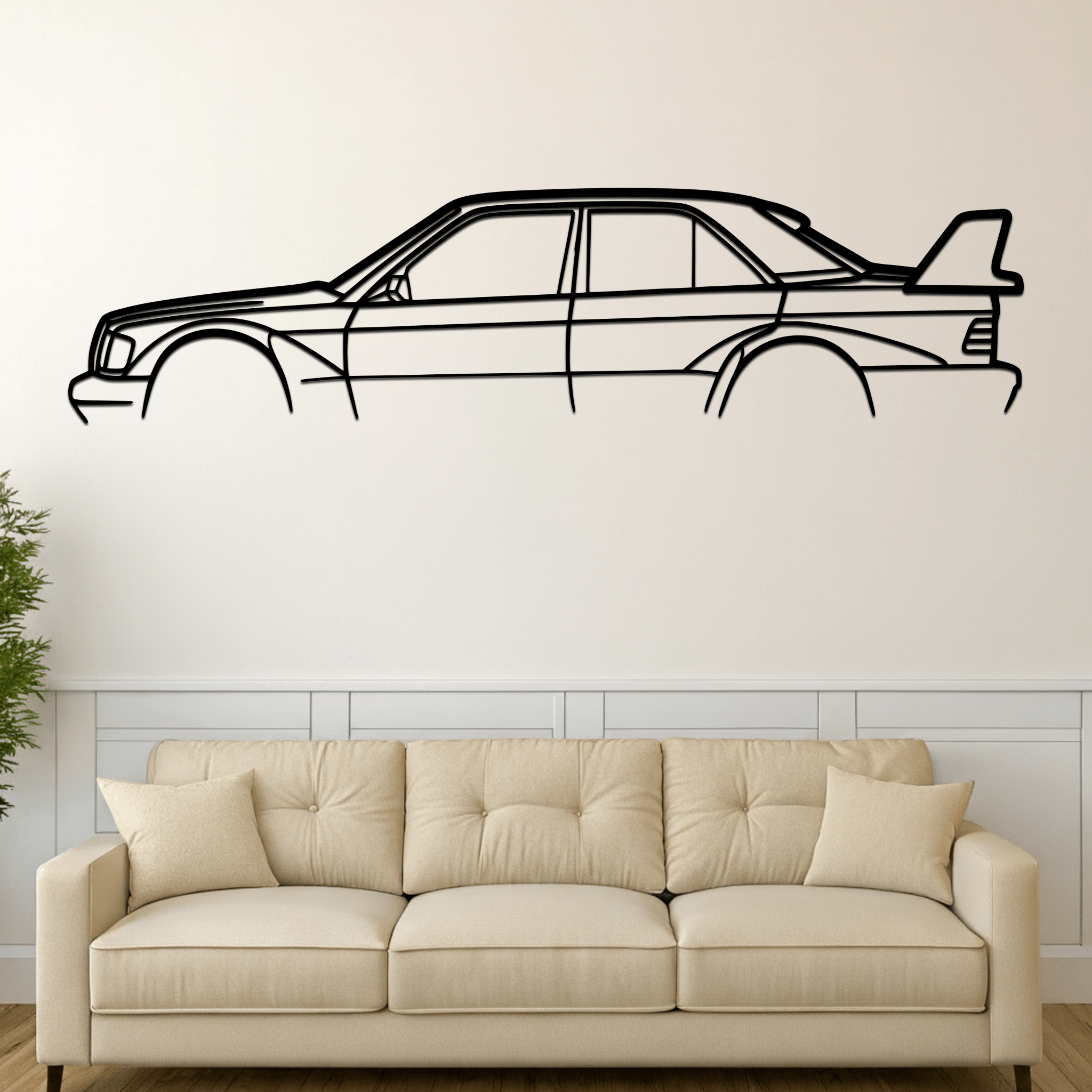 190E Silhouette Metal Wall Art - CikosWallArt