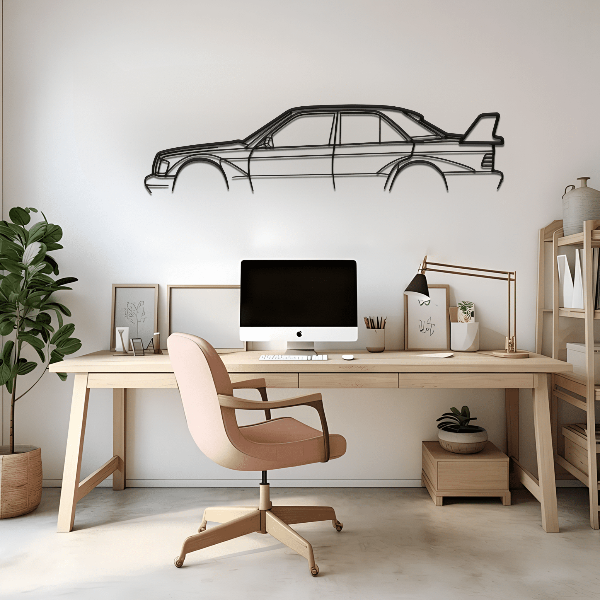 190E Silhouette Metal Wall Art - CikosWallArt