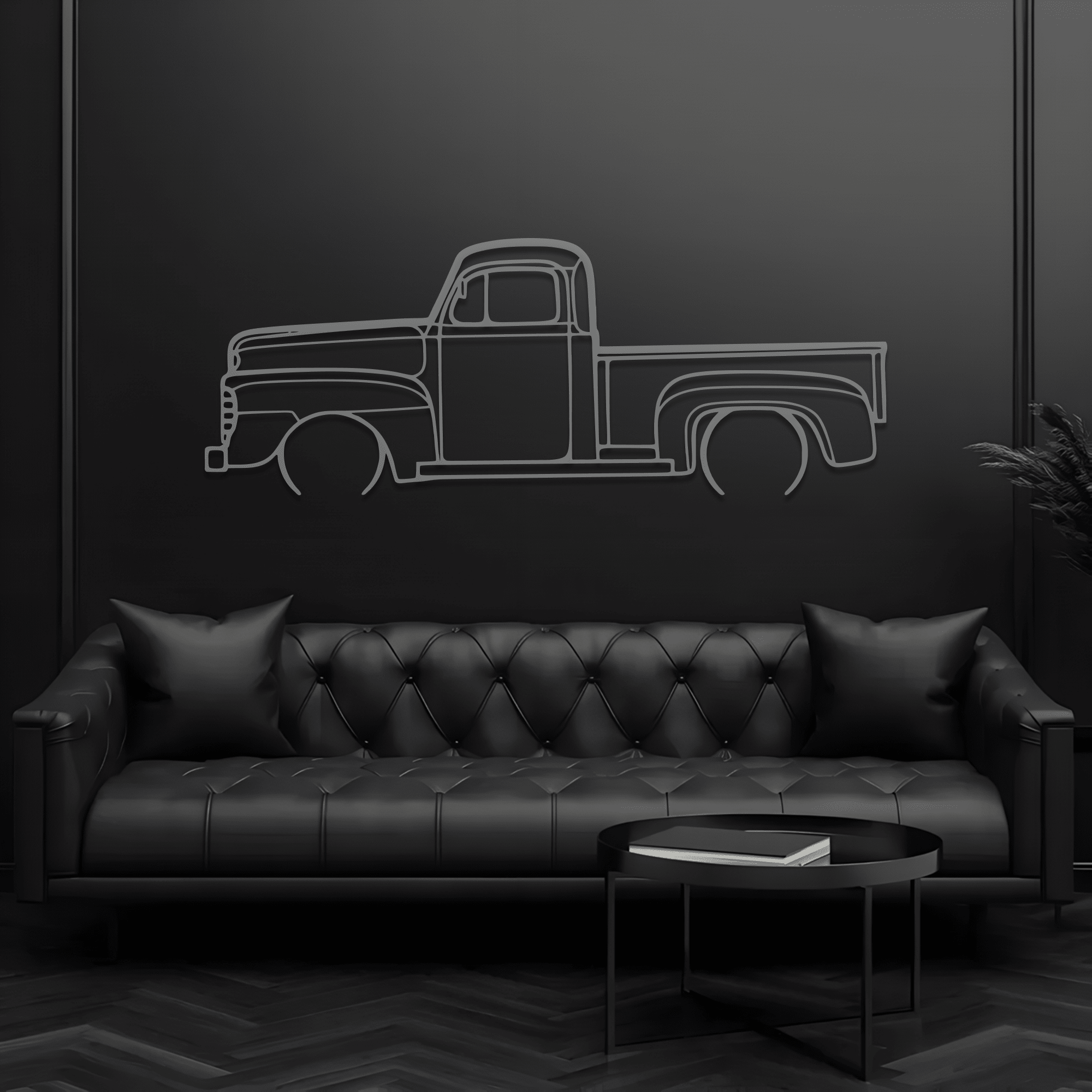 1948 F1 Pickup Metal Wall Art – Ford Silhouette Steel Decor - CikosWallArt
