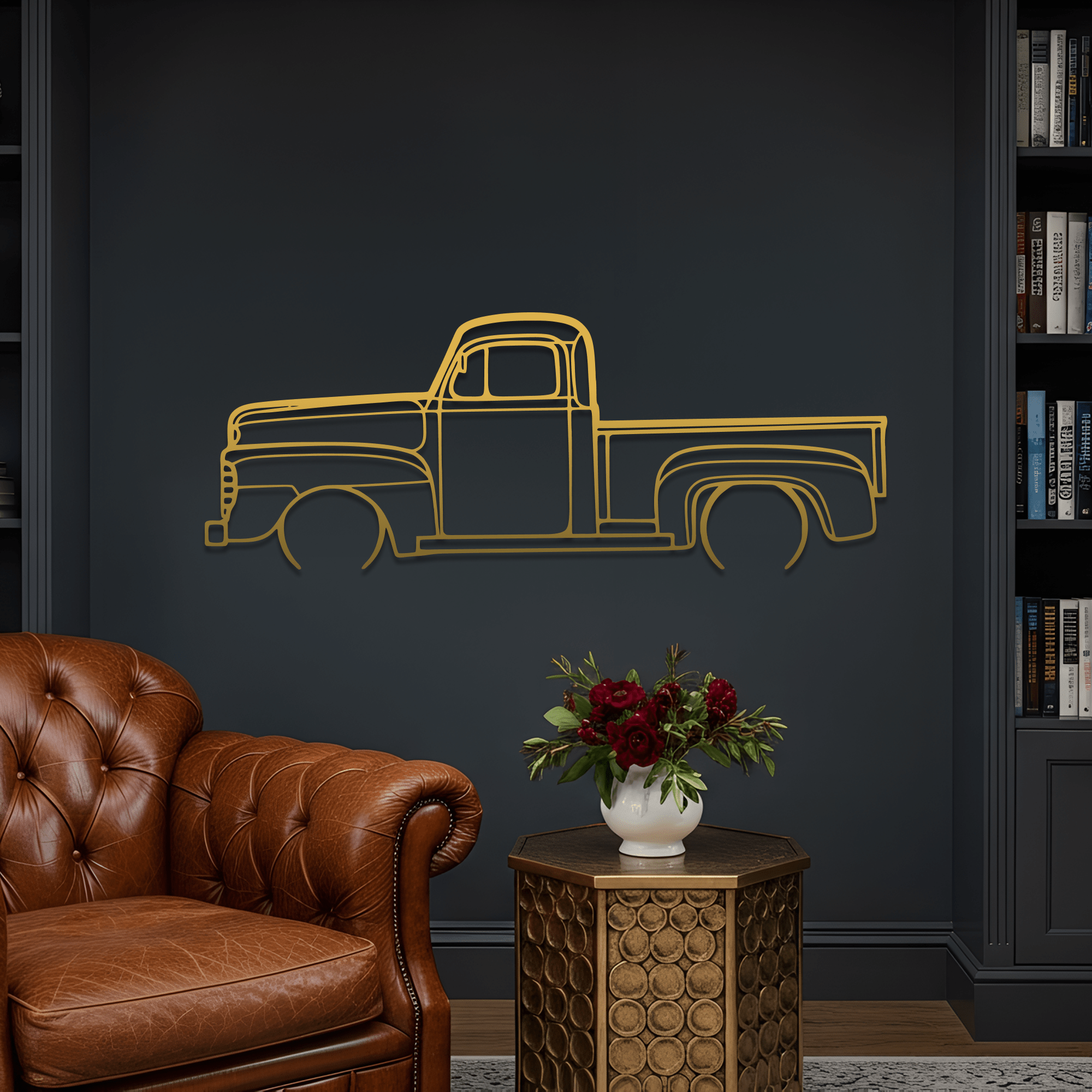 1948 F1 Pickup Metal Wall Art – Ford Silhouette Steel Decor - CikosWallArt