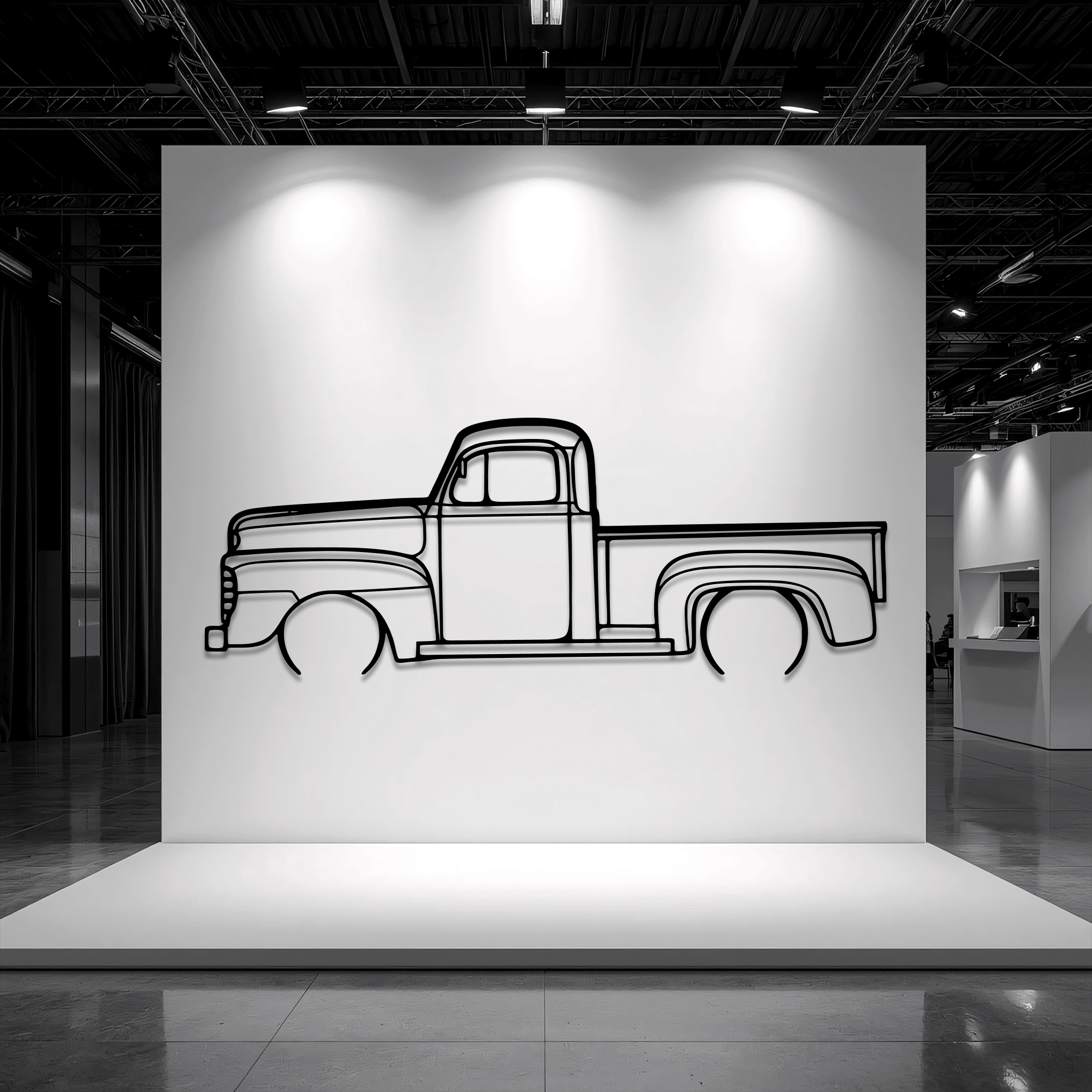 1948 F1 Pickup Metal Wall Art – Ford Silhouette Steel Decor - CikosWallArt