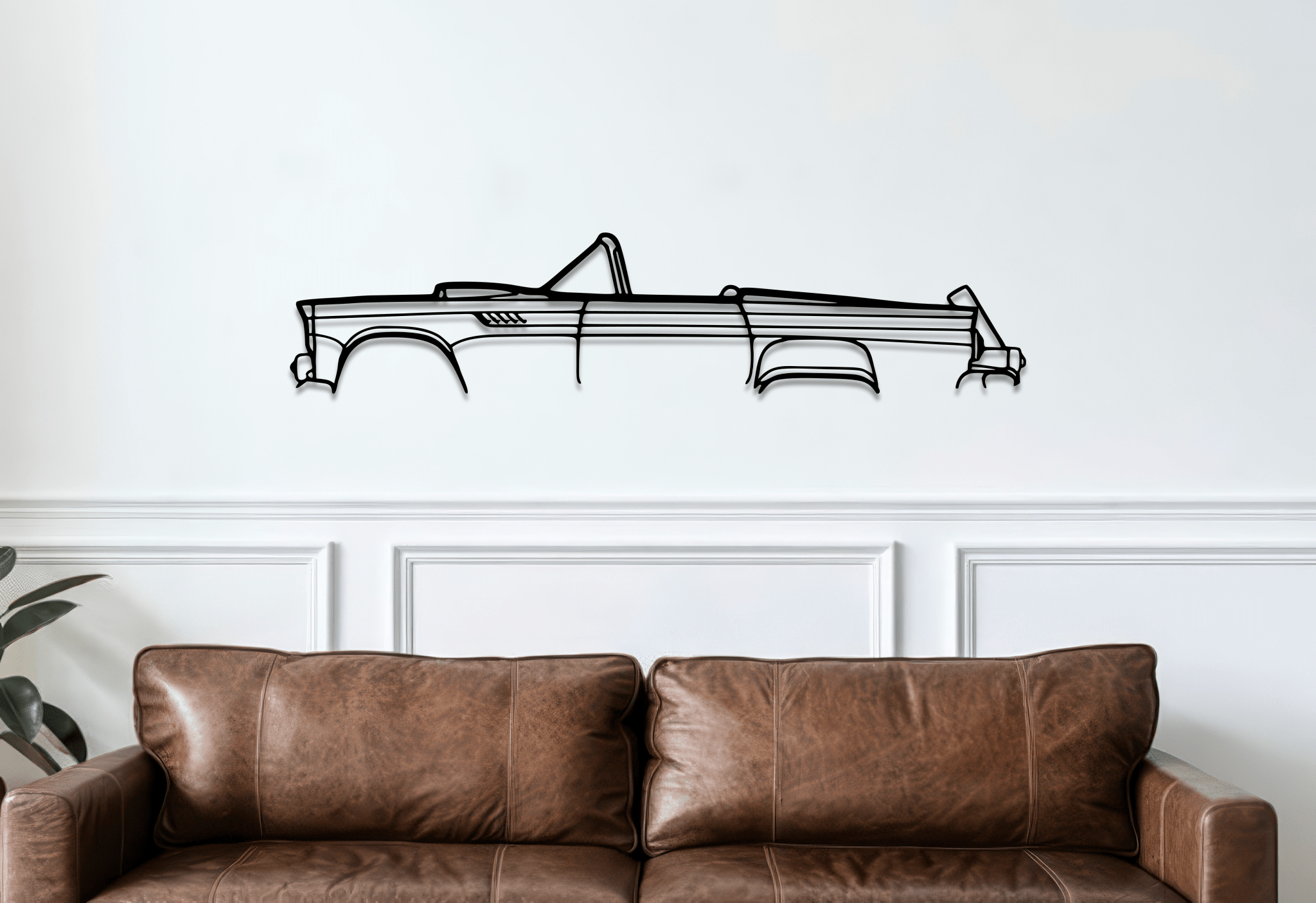 1955 Thunderbird Metal Wall Art – Ford Silhouette Steel Decor - CikosWallArt