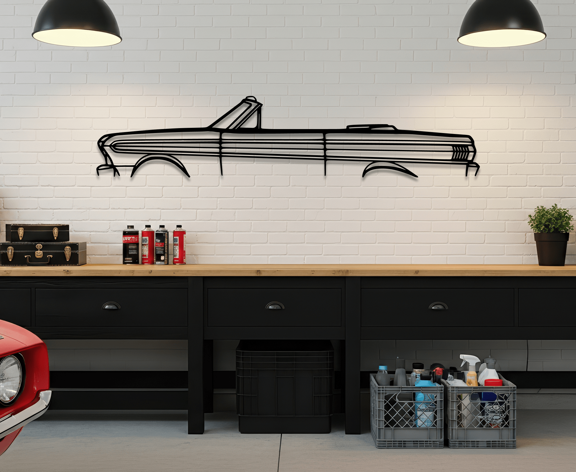 1964 Falcon Metal Wall Art – Ford Silhouette Steel Decor - CikosWallArt