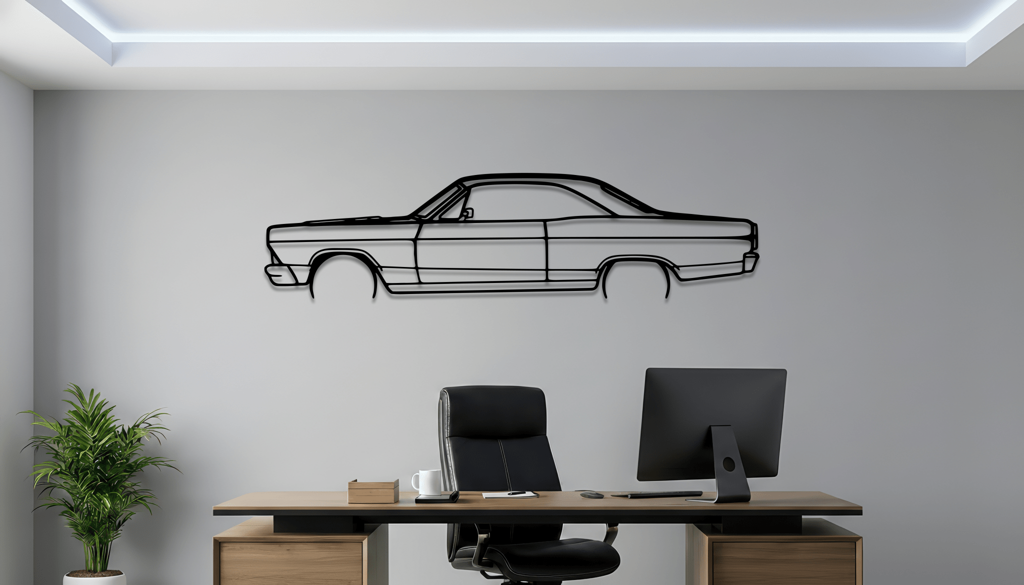 1966 Fairlane Metal Wall Art – Ford Silhouette Steel Decor - CikosWallArt