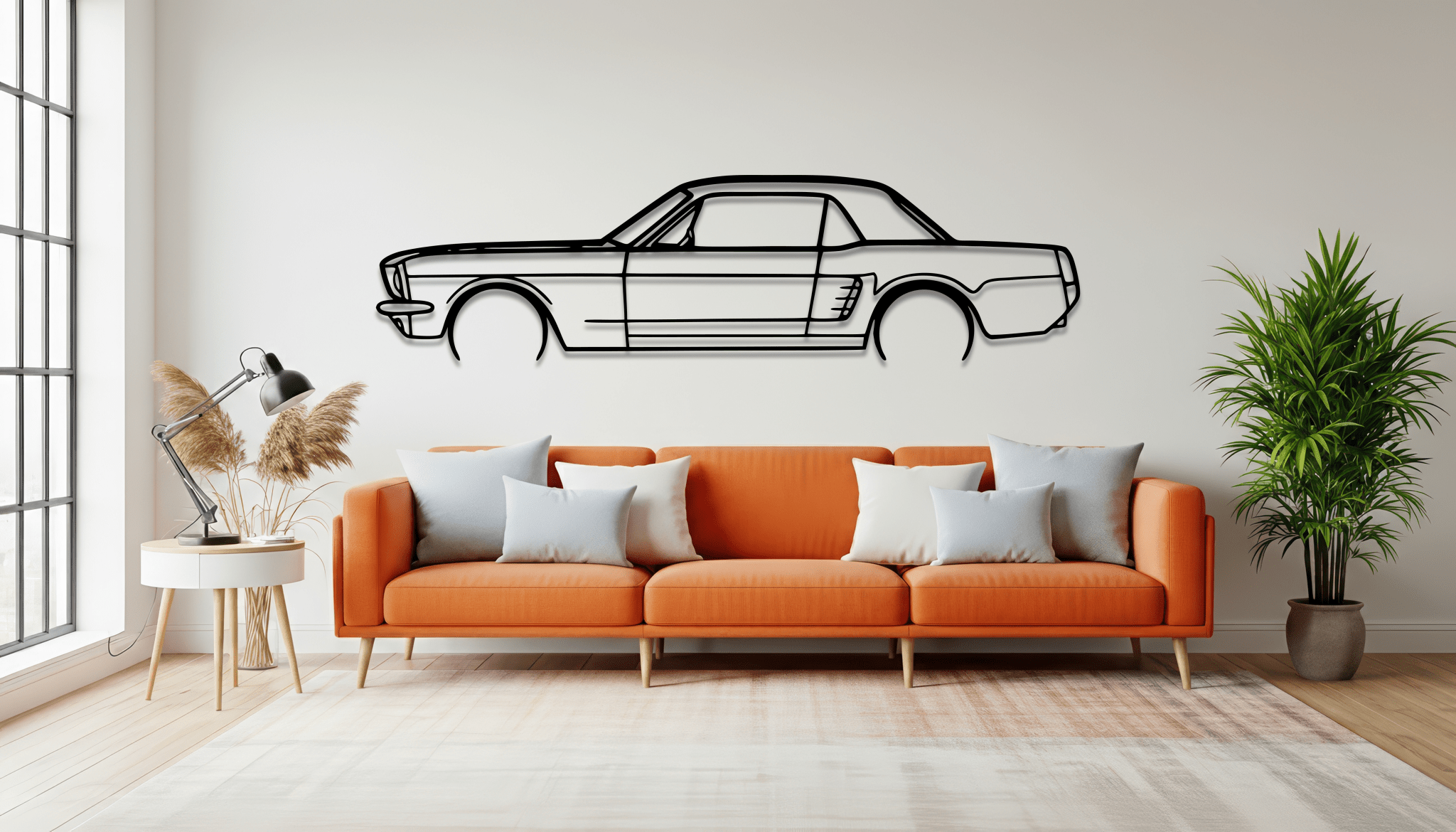 1966 Mustang Coupe Metal Wall Art – Ford Silhouette Steel Decor - CikosWallArt