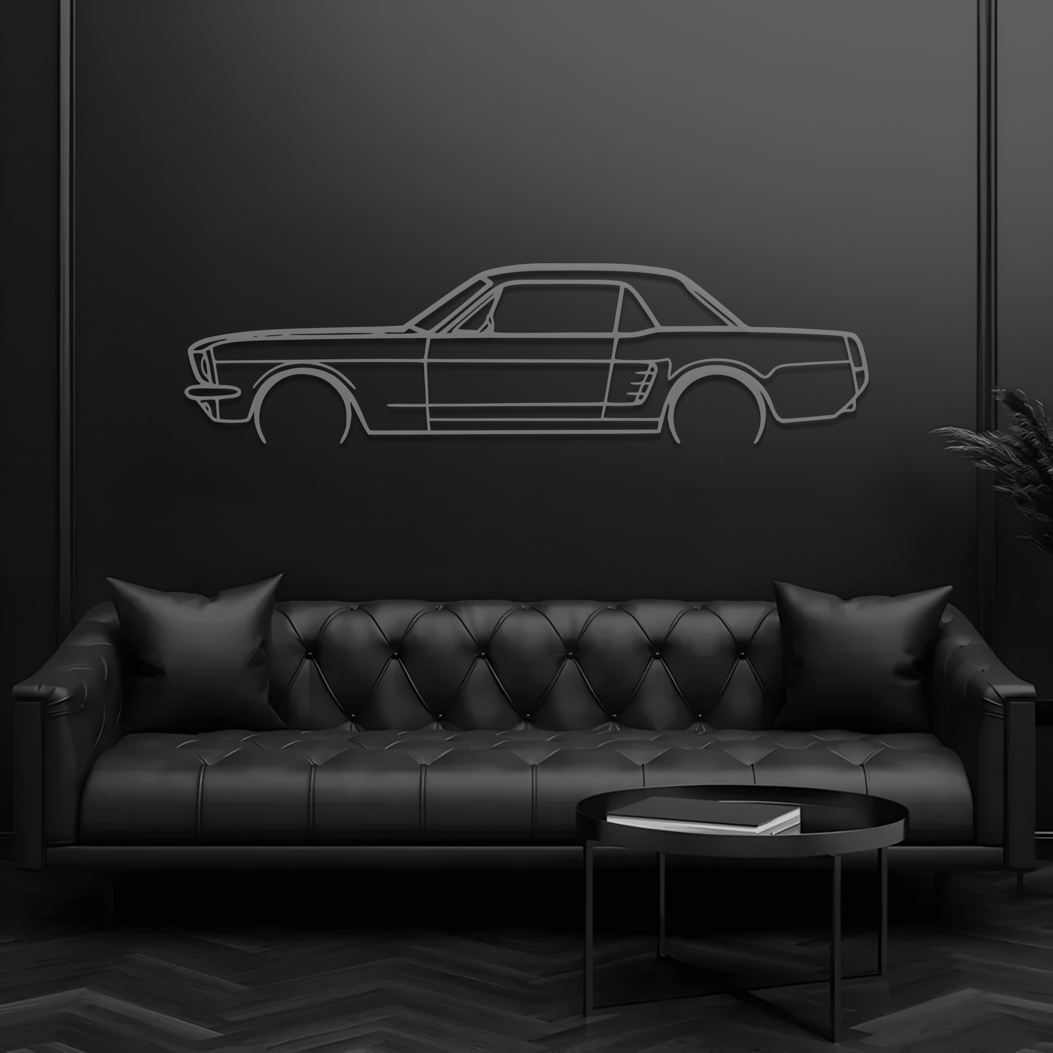 1966 Mustang Coupe Metal Wall Art – Ford Silhouette Steel Decor - CikosWallArt