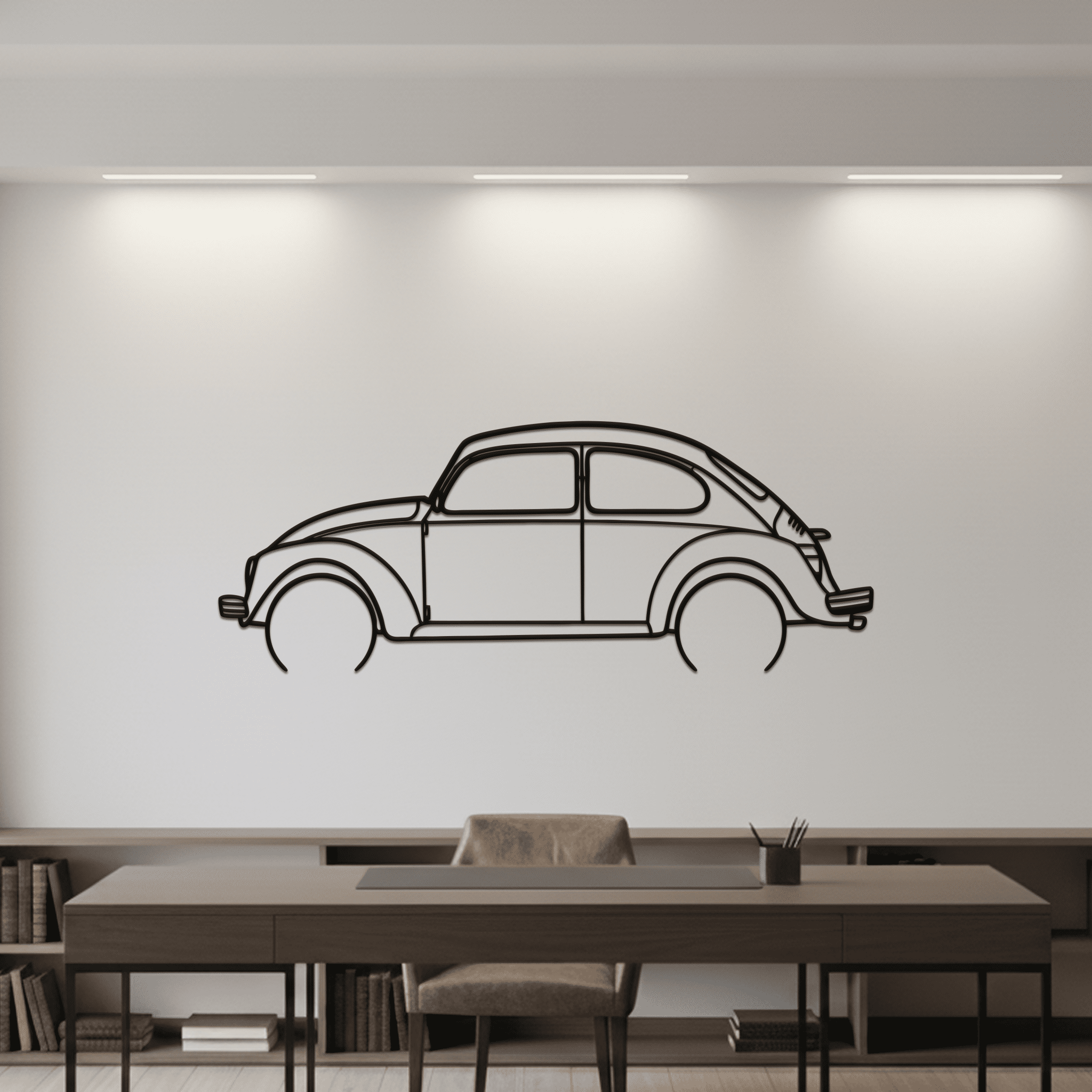 1967 Bettle Silhouette Metal Wall Art - CikosWallArt