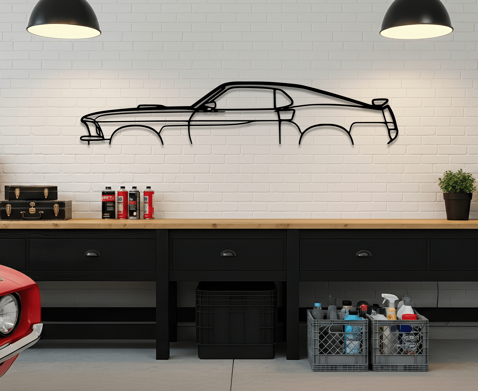1969 Mustang Mach 1 Metal Wall Art – Ford Silhouette Steel Decor - CikosWallArt