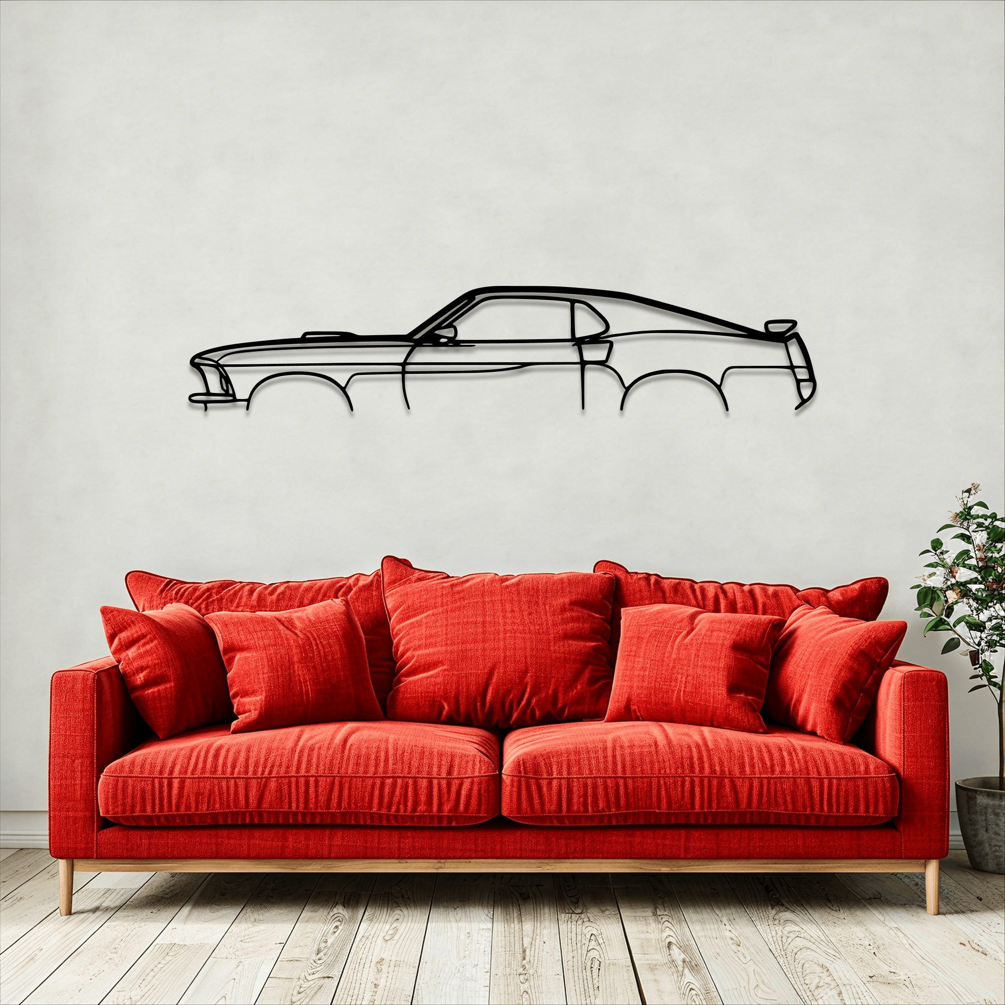 1969 Mustang Mach 1 Metal Wall Art – Ford Silhouette Steel Decor - CikosWallArt