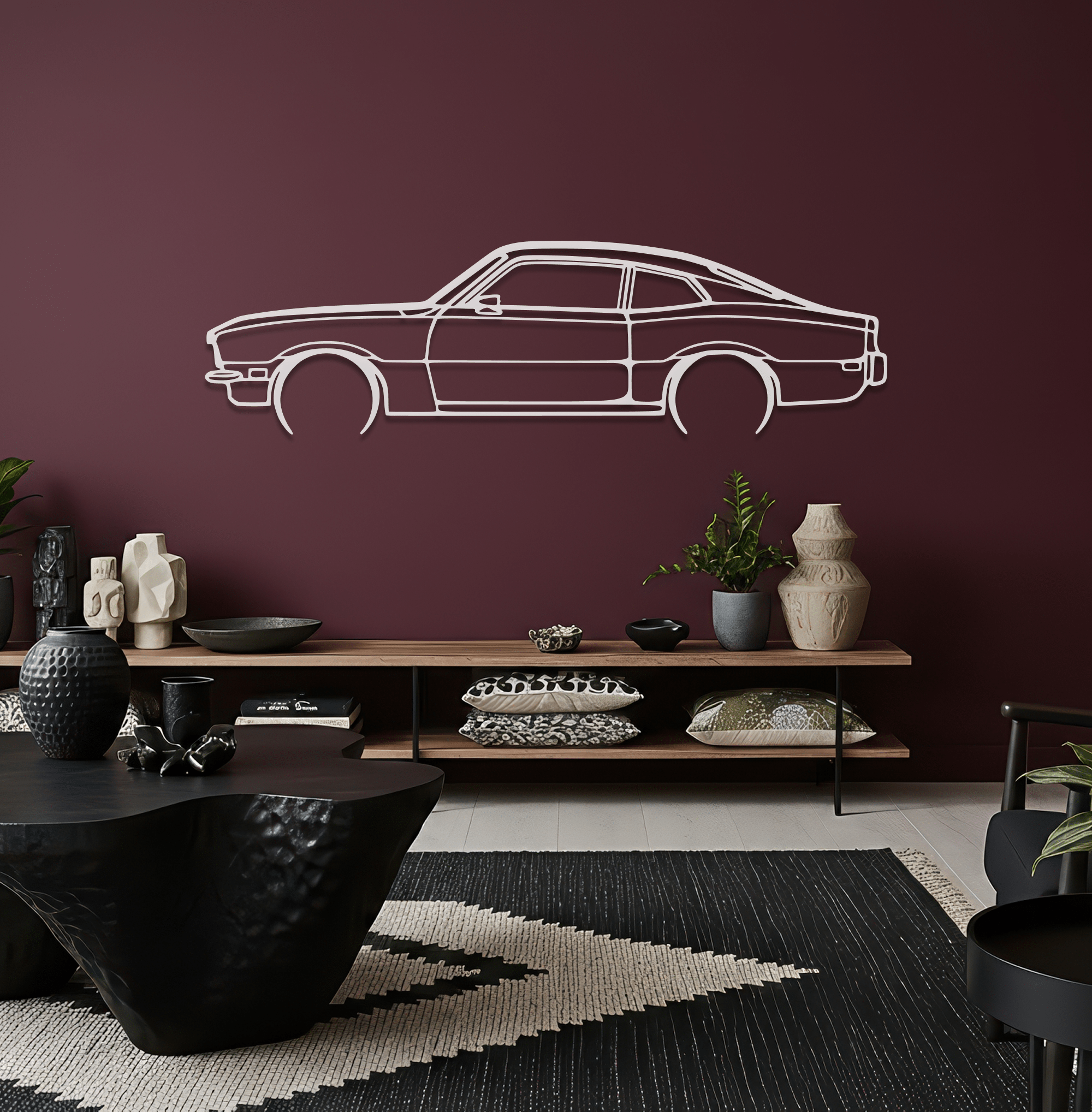 1970 Maverick Metal Wall Art – Ford Silhouette Steel Decor - CikosWallArt
