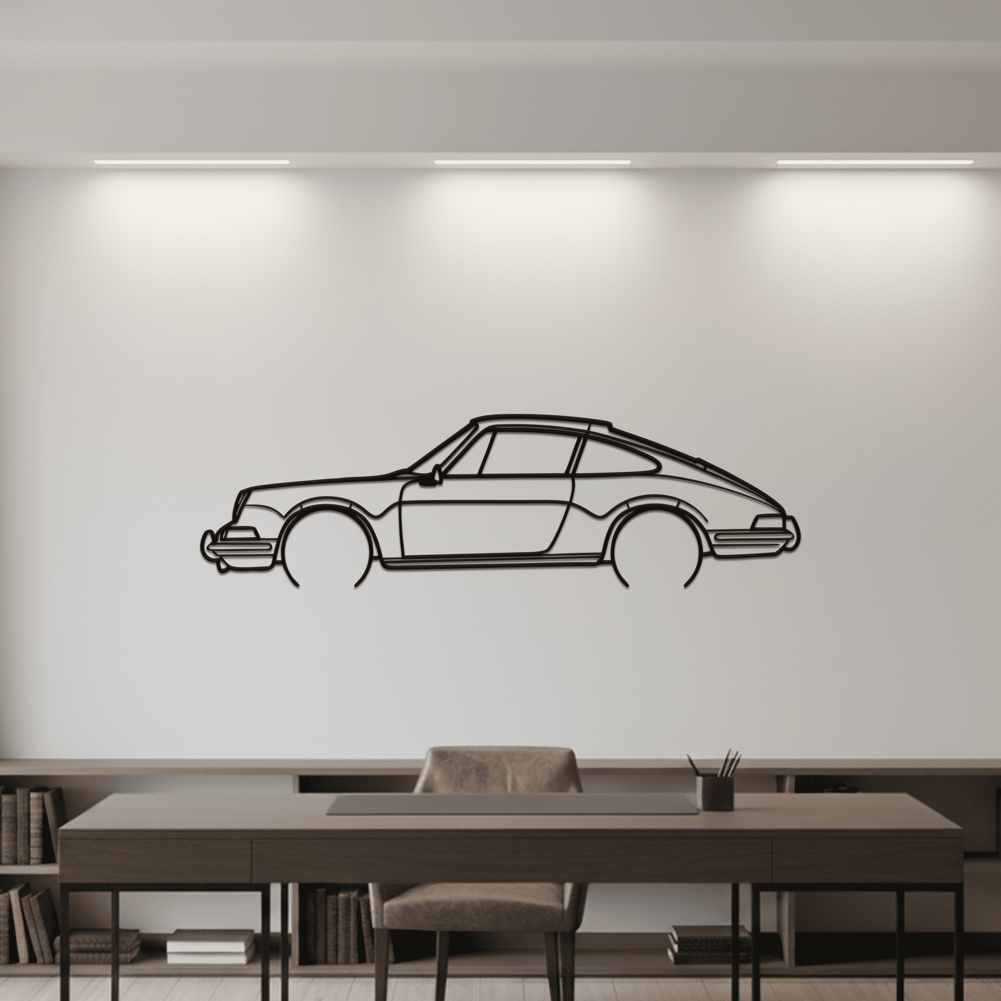 1971 911S Silhouette Metal Wall Art - CikosWallArt