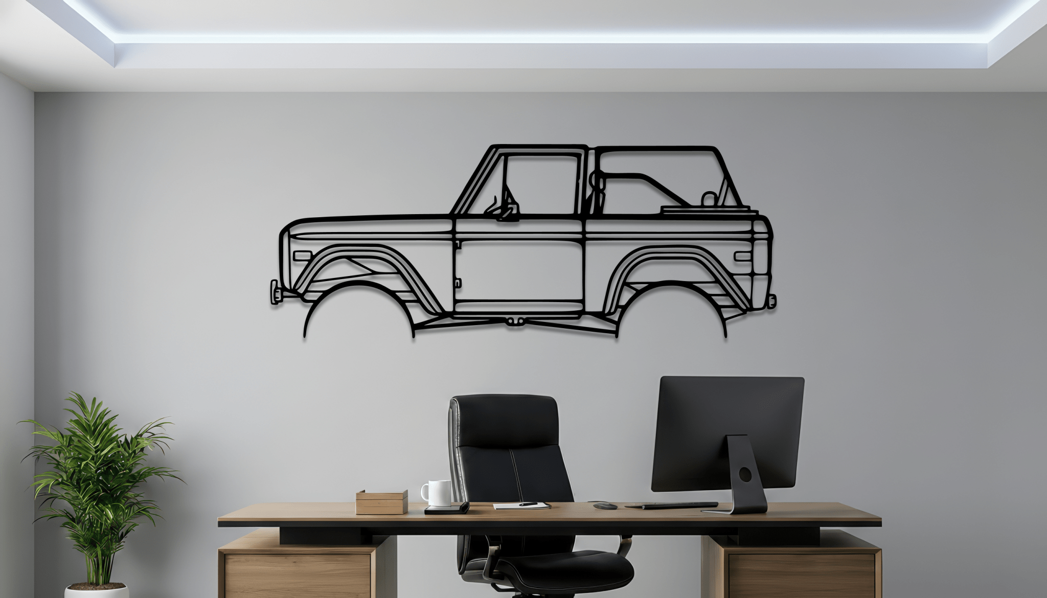 1971 Bronco Metal Wall Art – Ford Silhouette Steel Decor - CikosWallArt