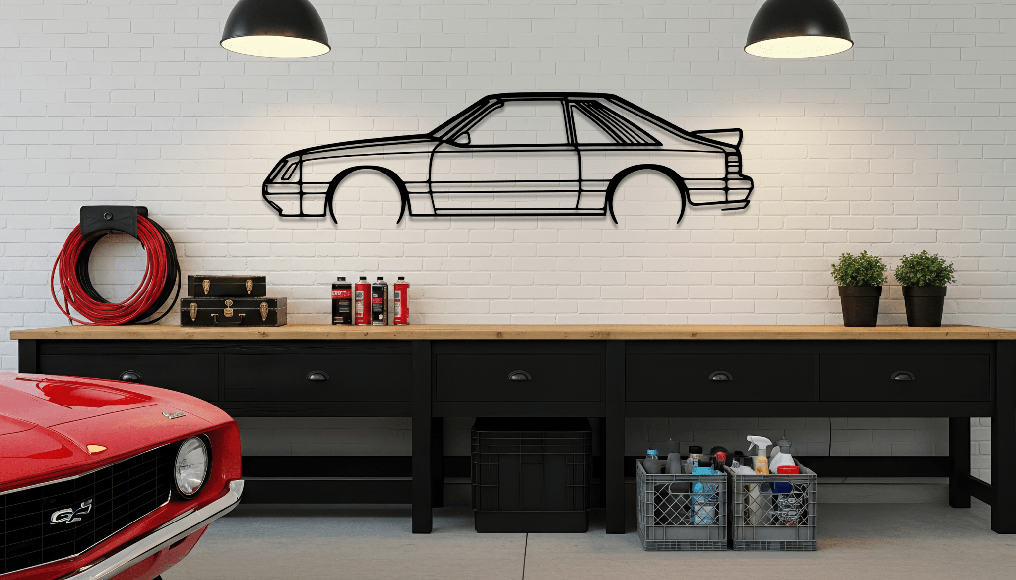 1985 Mustang GT Metal Wall Art – Ford Silhouette Steel Decor - CikosWallArt