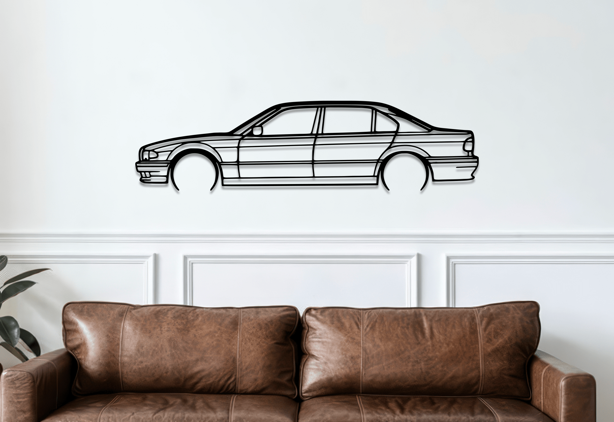 1999 E38 740i Metal Wall Art – BMW Silhouette Steel Decor - CikosWallArt