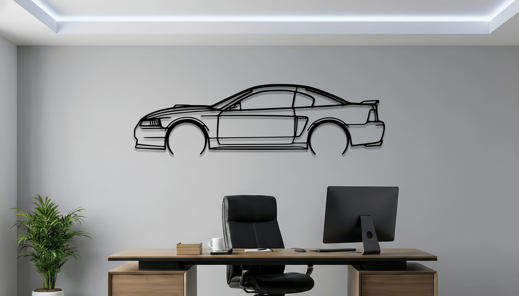 2003 Mustang Mach 1 Metal Wall Art – Ford Silhouette Steel Decor - CikosWallArt