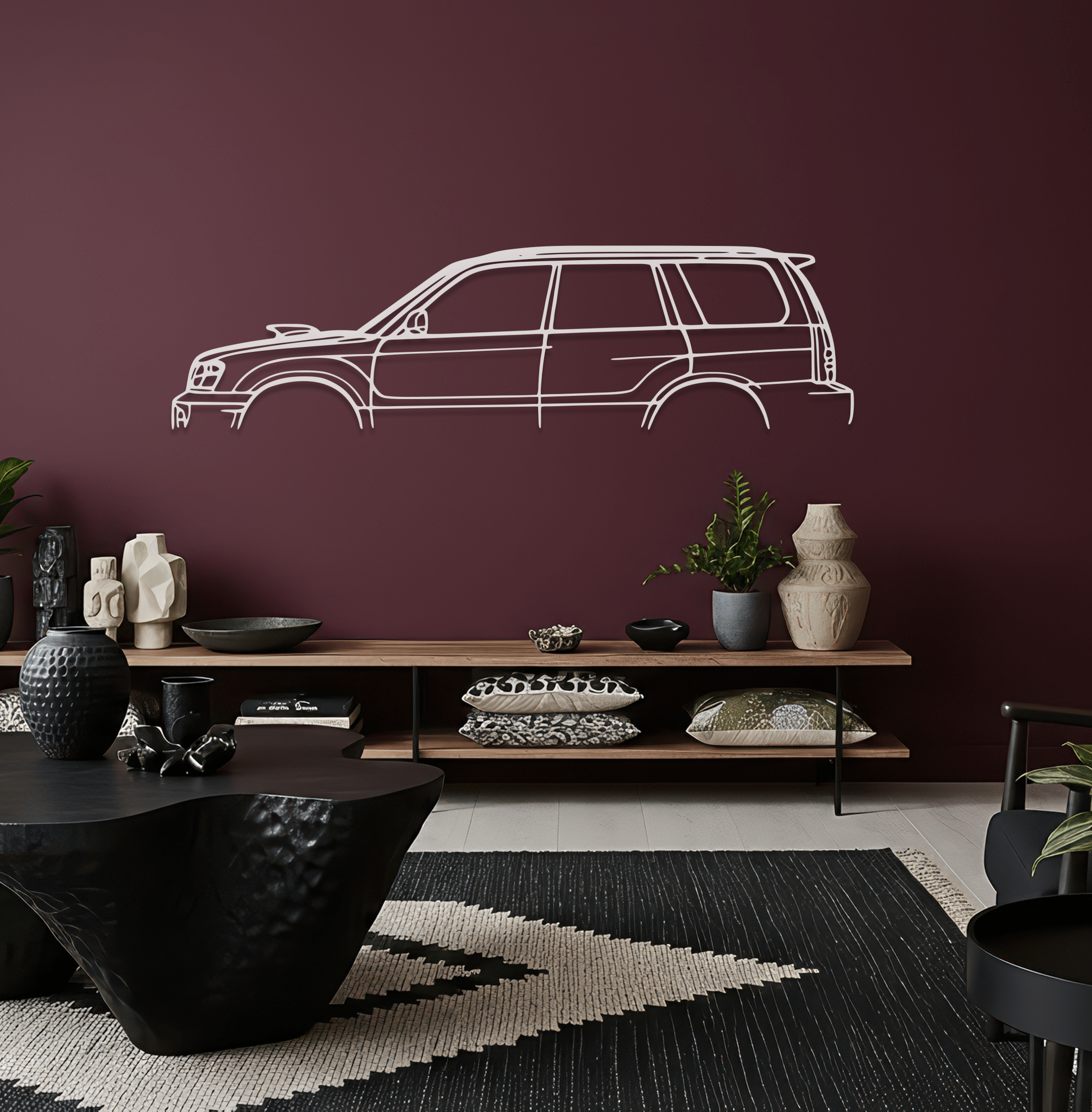 2004 Forester XT Metal Wall Art – Subaru Silhouette Steel Decor - CikosWallArt