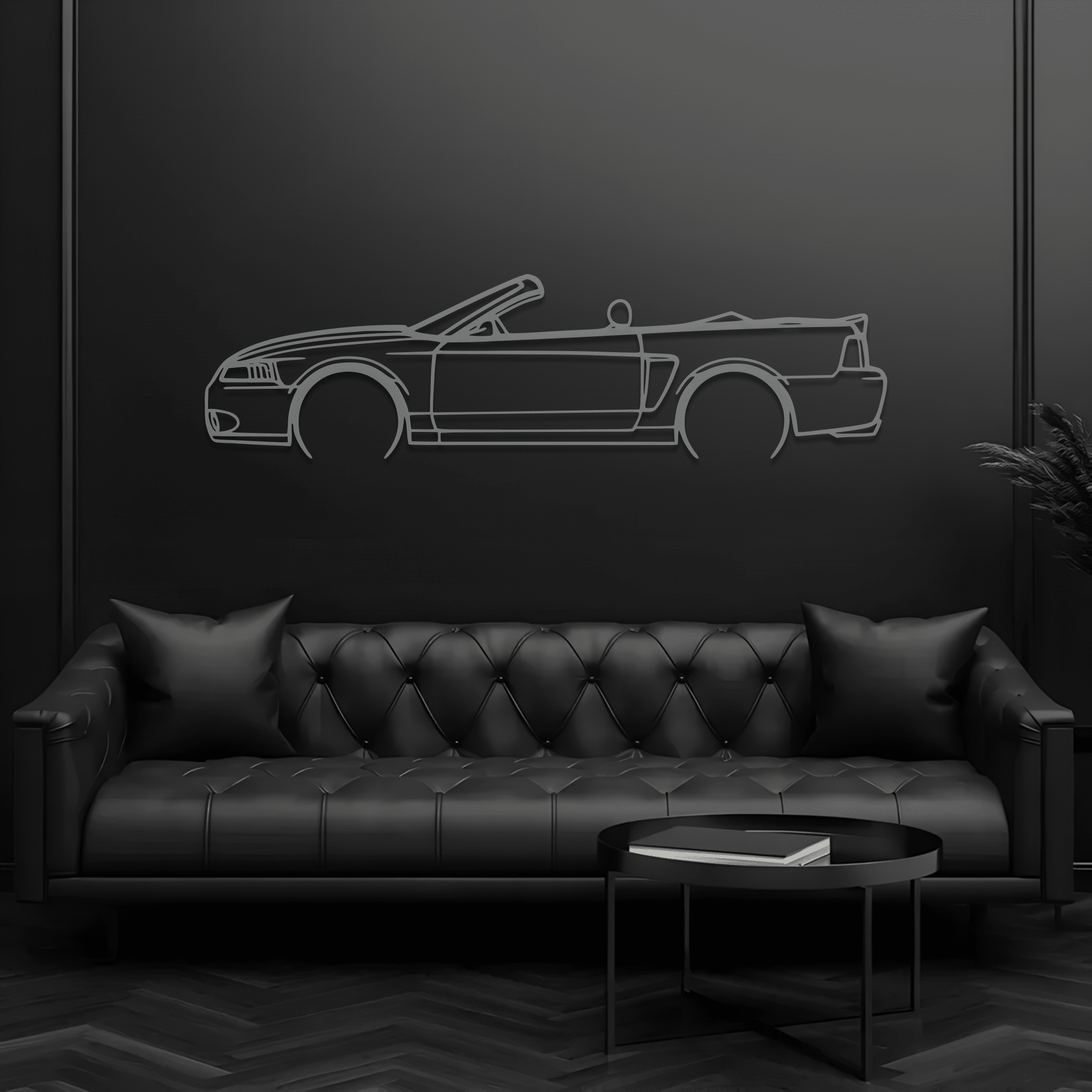 2004 Mustang Cobra Cabrio Metal Wall Art – Ford Silhouette Steel Decor - CikosWallArt