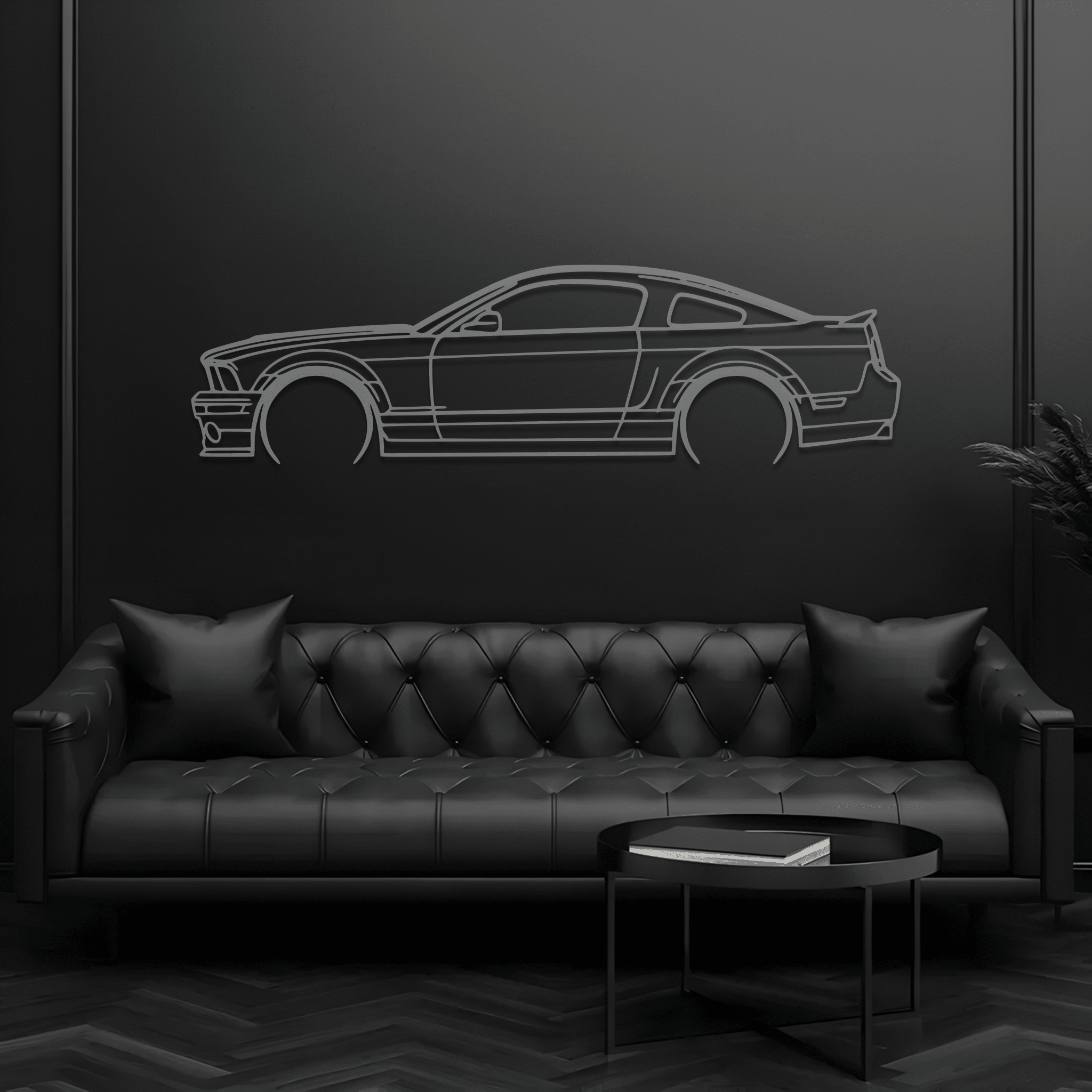 2008 Mustang GT500 Metal Wall Art – Ford Silhouette Steel Decor - CikosWallArt