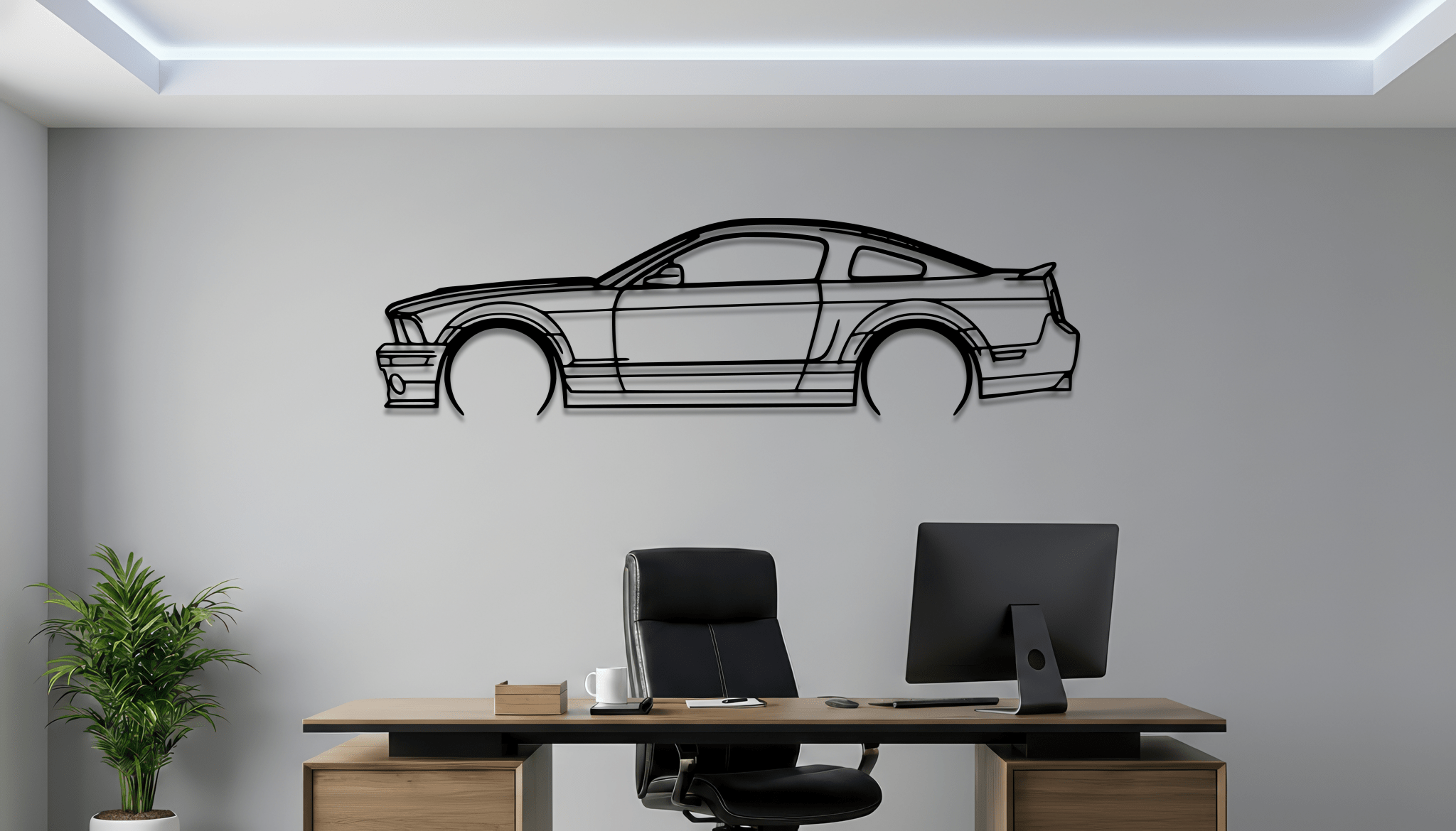2008 Mustang GT500 Metal Wall Art – Ford Silhouette Steel Decor - CikosWallArt