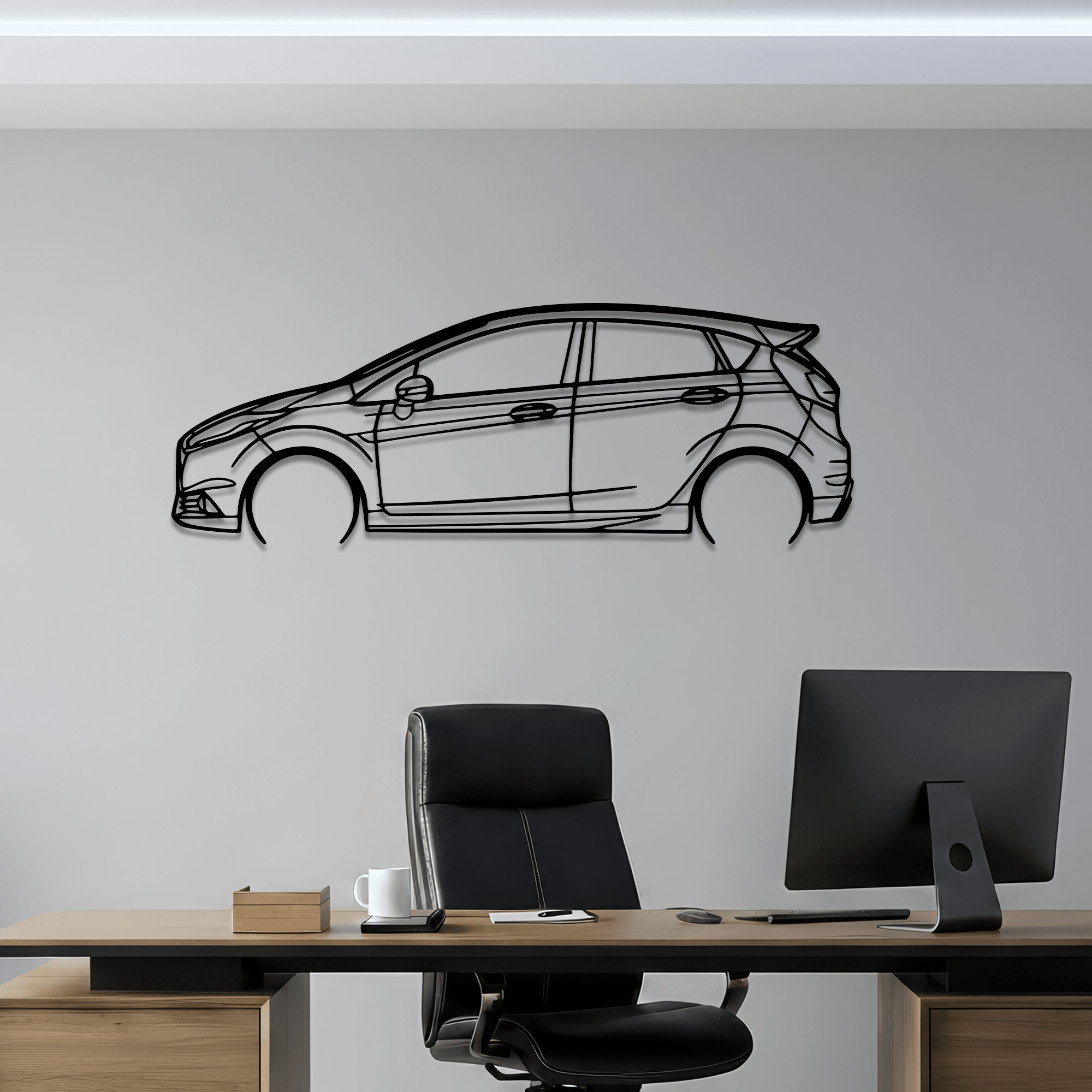 2017 Fiesta ST Metal Wall Art – Ford Silhouette Steel Decor - CikosWallArt