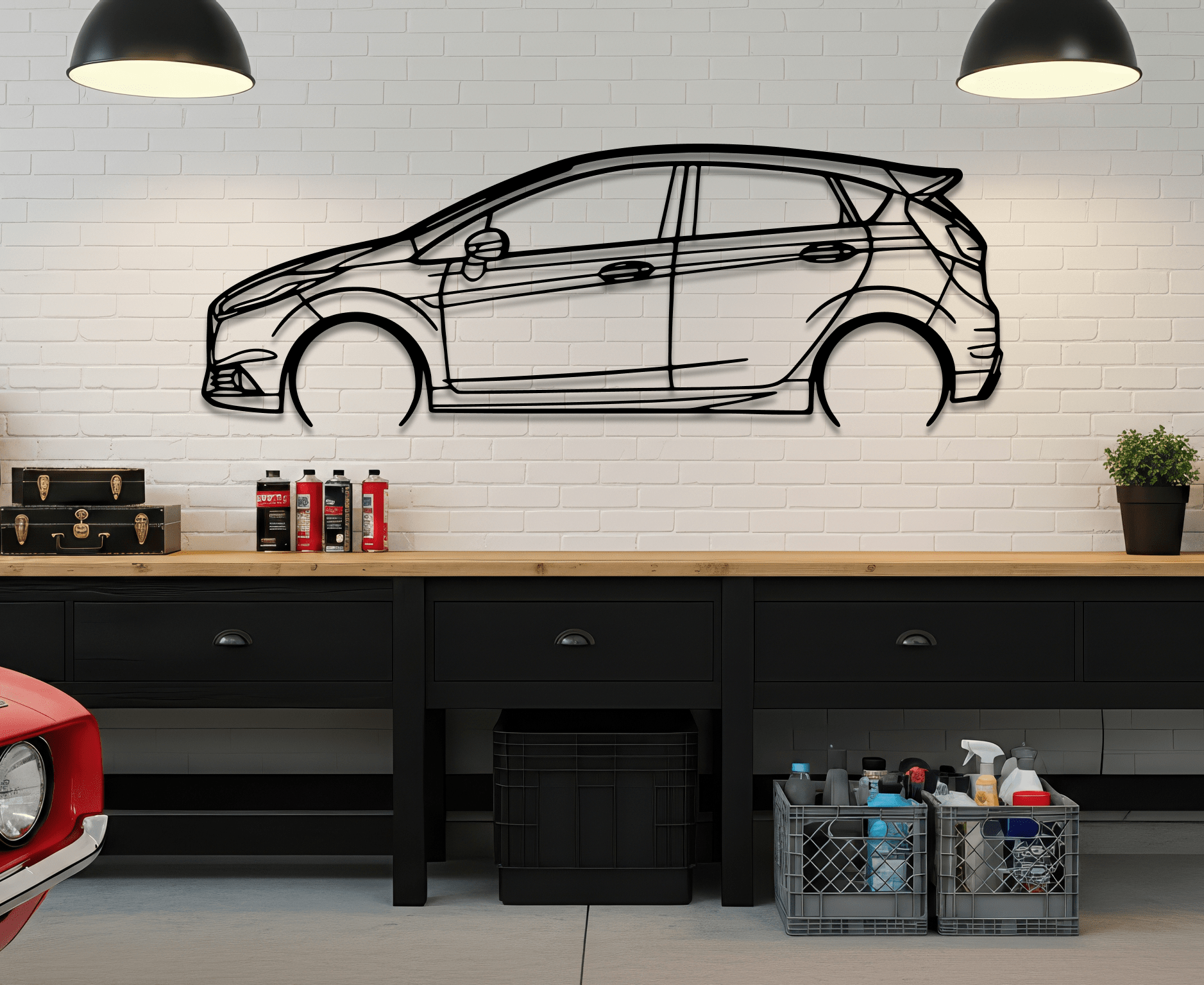 2017 Fiesta ST Metal Wall Art – Ford Silhouette Steel Decor - CikosWallArt