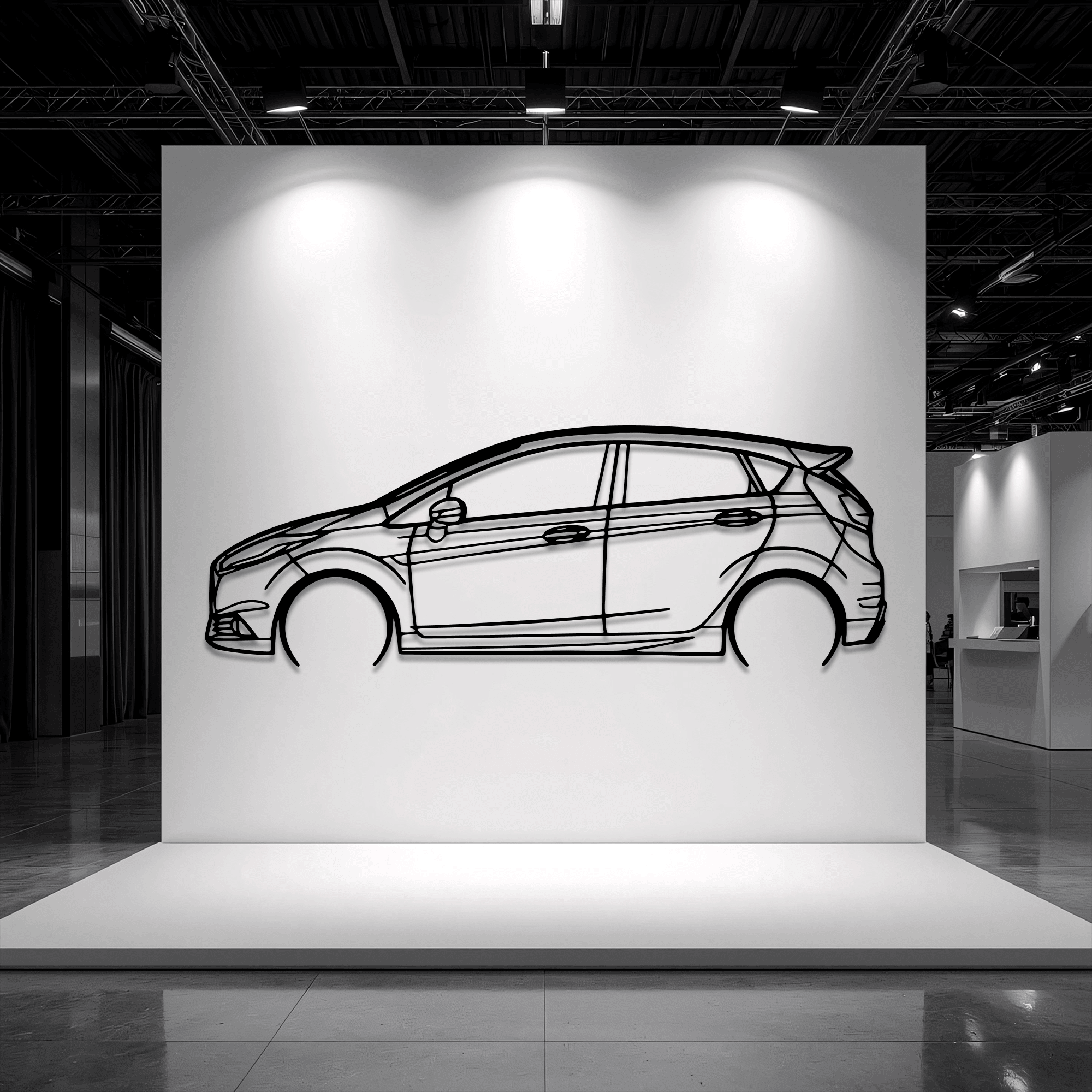 2017 Fiesta ST Metal Wall Art – Ford Silhouette Steel Decor - CikosWallArt