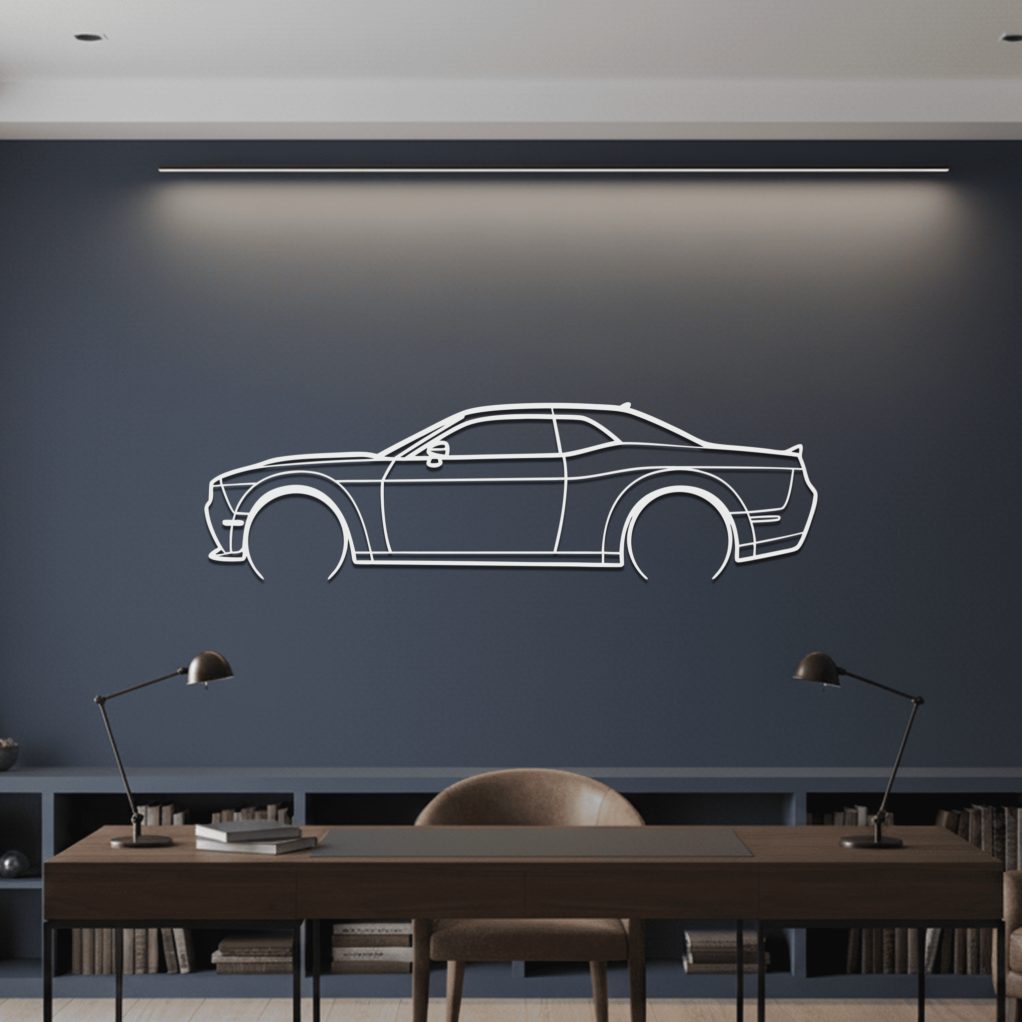 2021 Challenger Scat Pack Silhouette Metal Wall Art - CikosWallArt