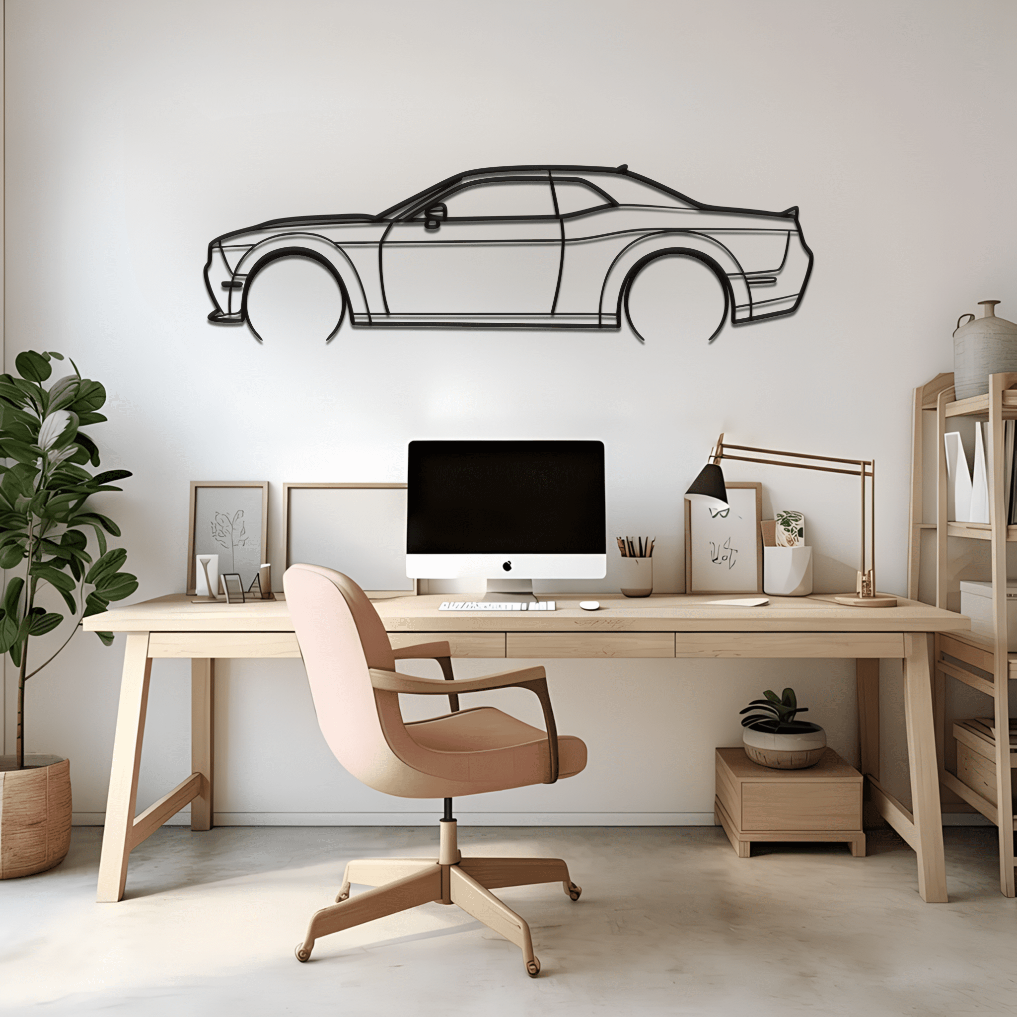 2021 Challenger Scat Pack Silhouette Metal Wall Art - CikosWallArt