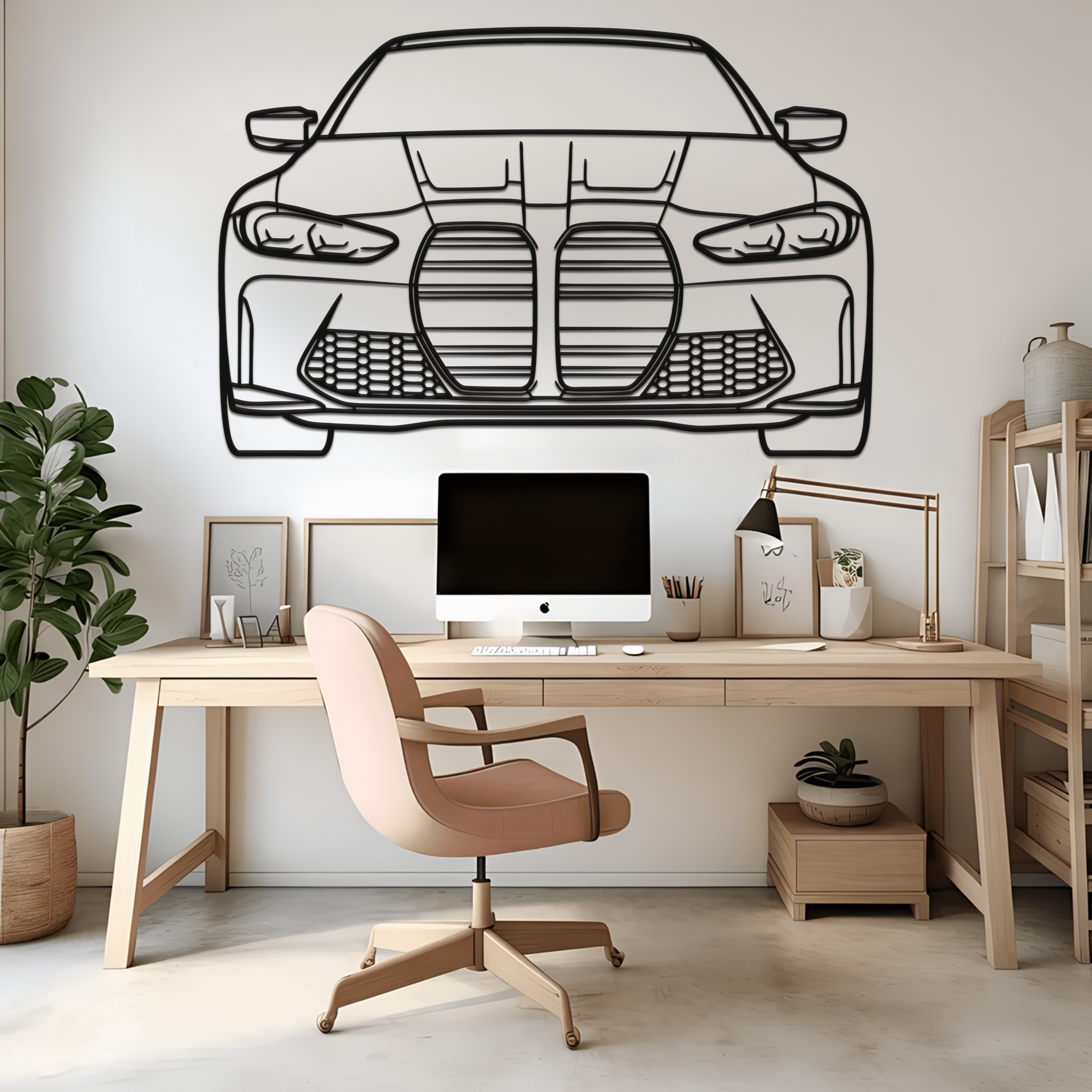 2021 M4 G82 Front Silhouette Metal Wall Art - CikosWallArt