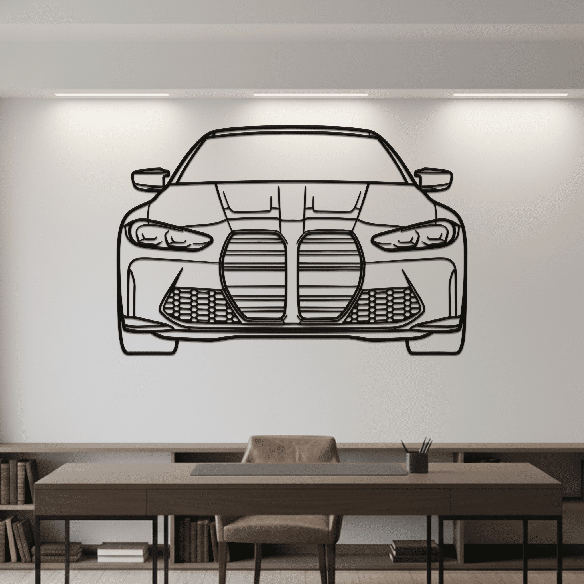 2021 M4 G82 Front Silhouette Metal Wall Art - CikosWallArt