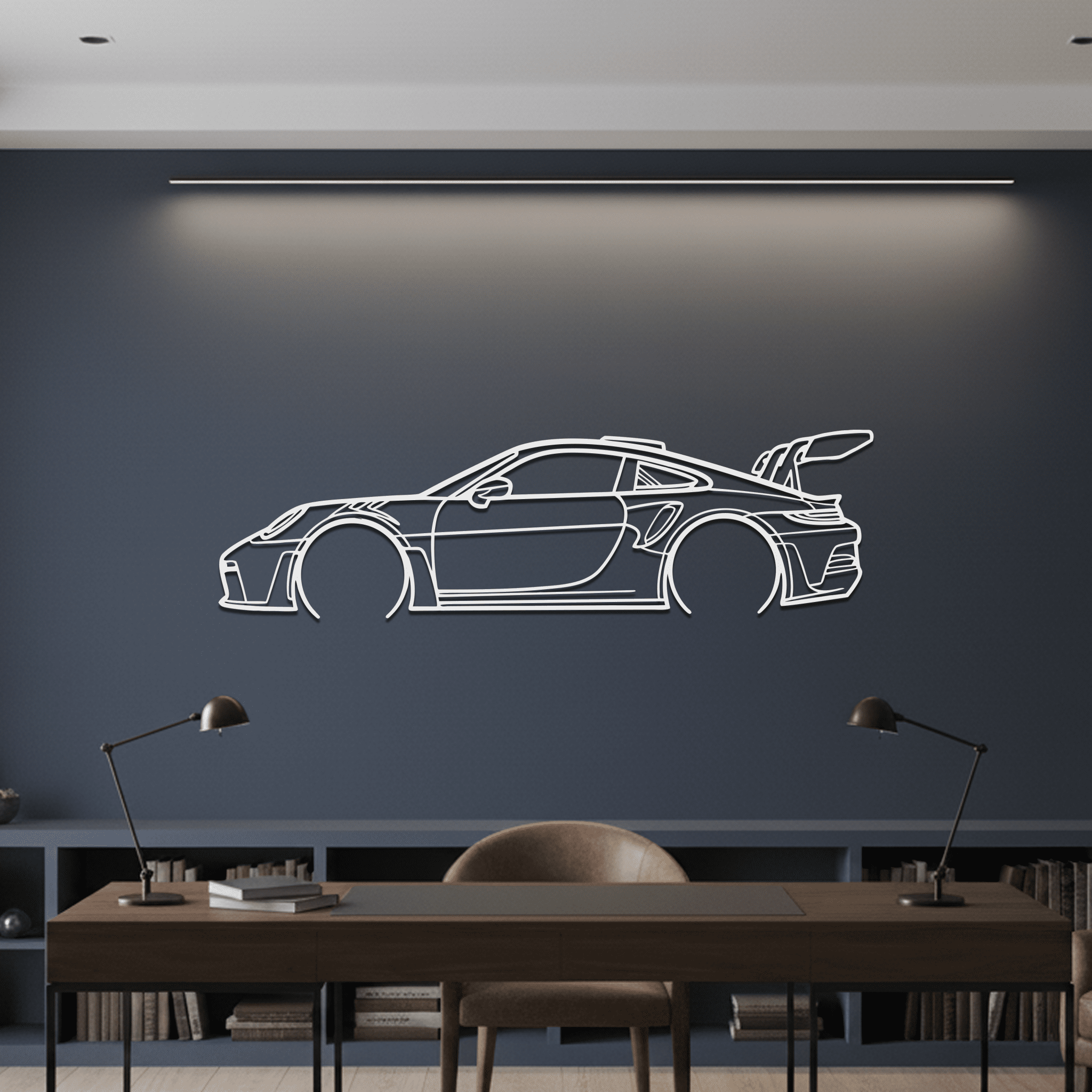 2023 911 (992) GT3 RS Silhouette Metal Wall Art - CikosWallArt