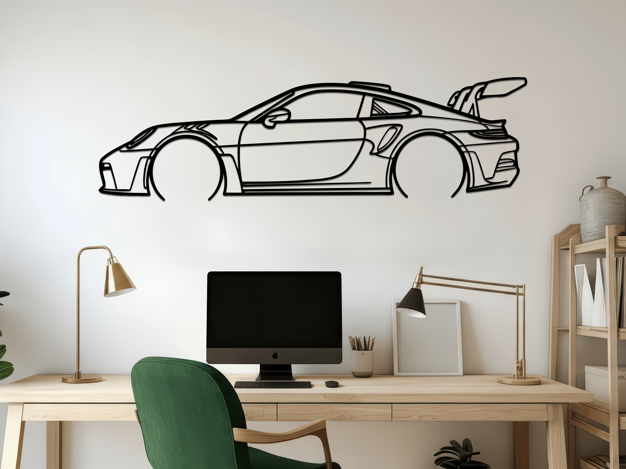 2023 911 (992) GT3 RS Silhouette Metal Wall Art - CikosWallArt