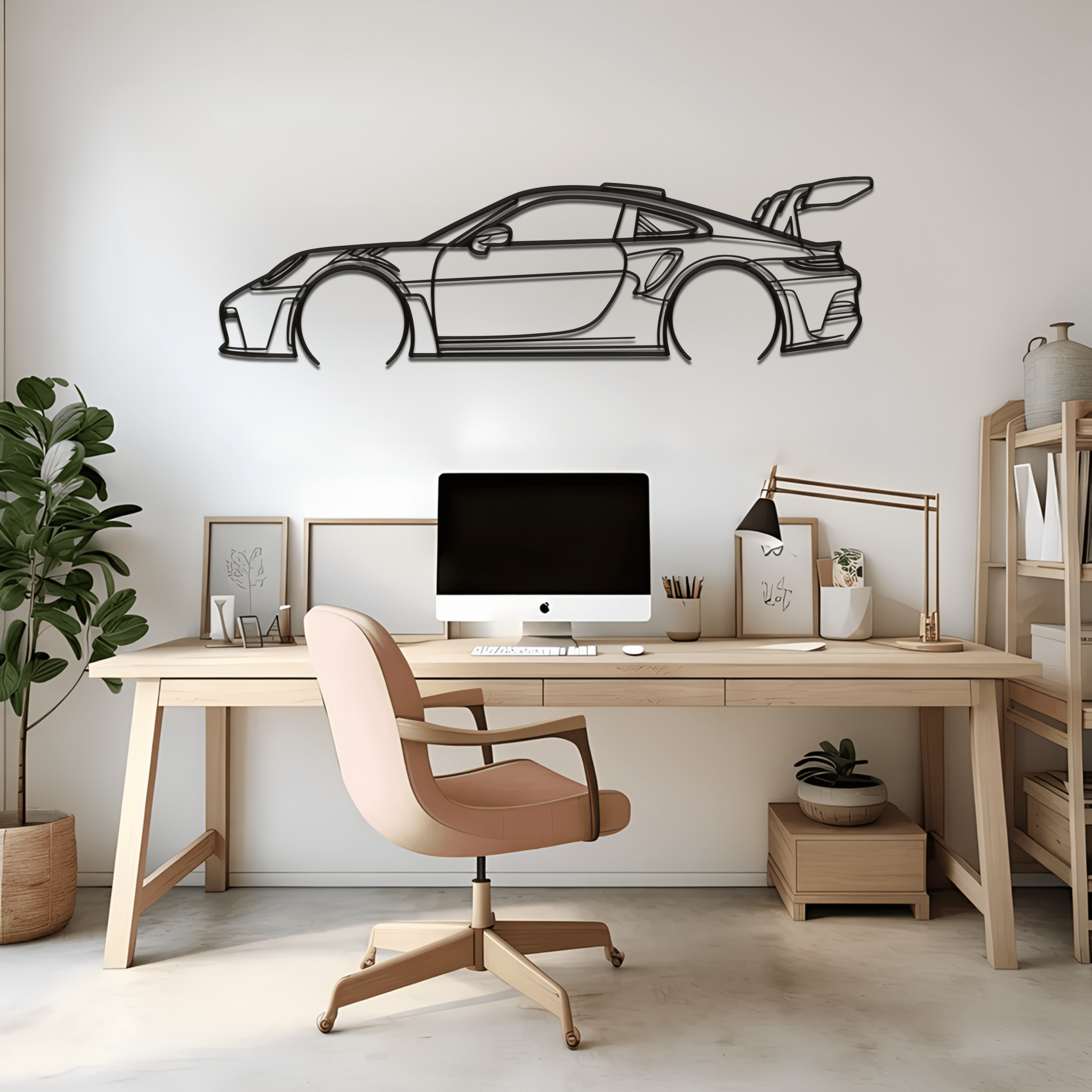 2023 911 (992) GT3 RS Silhouette Metal Wall Art - CikosWallArt
