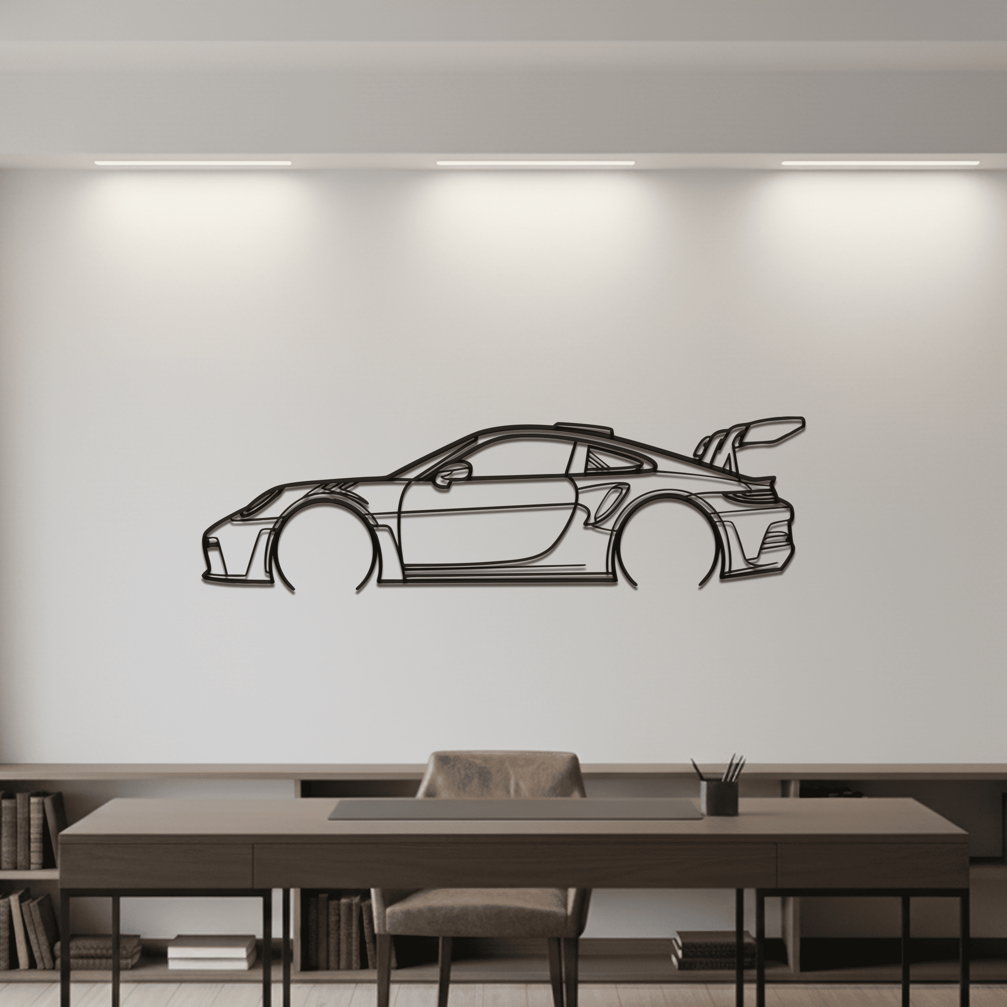 2023 911 (992) GT3 RS Silhouette Metal Wall Art - CikosWallArt