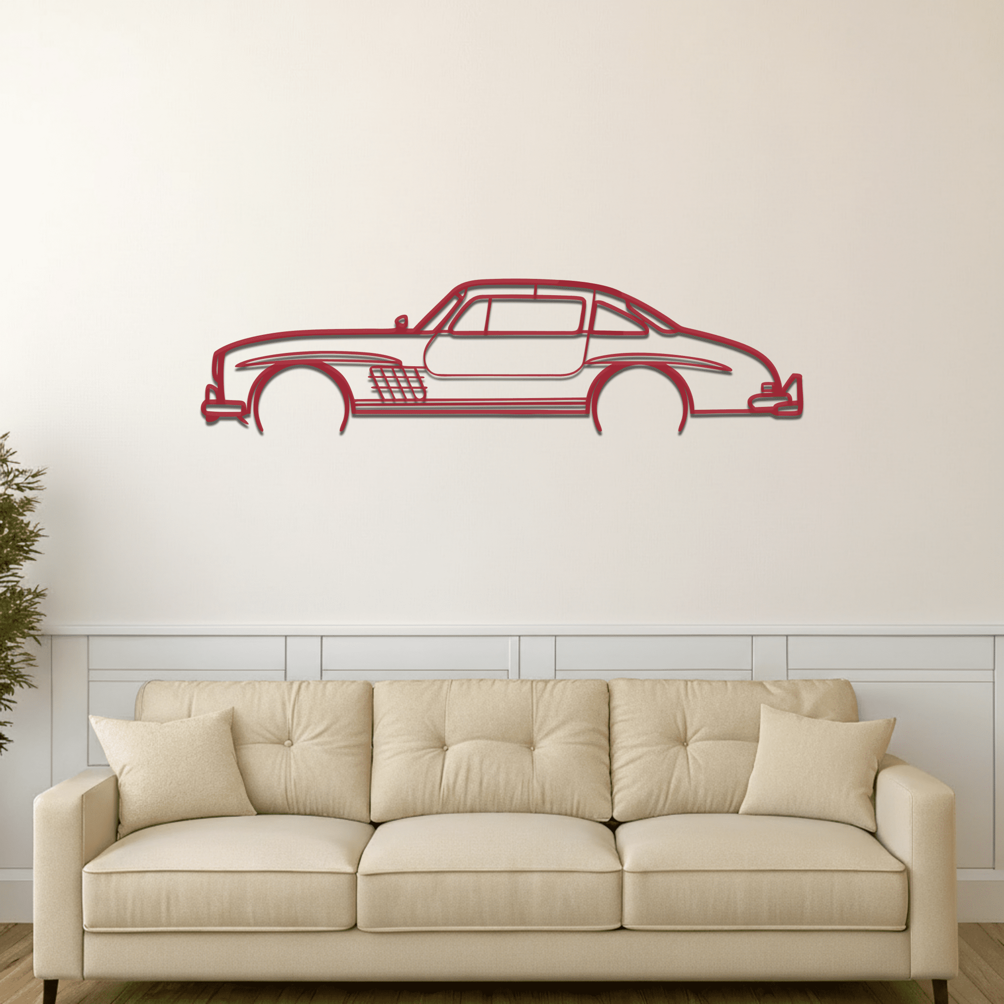 300 SL Silhouette Metal Wall Art - CikosWallArt