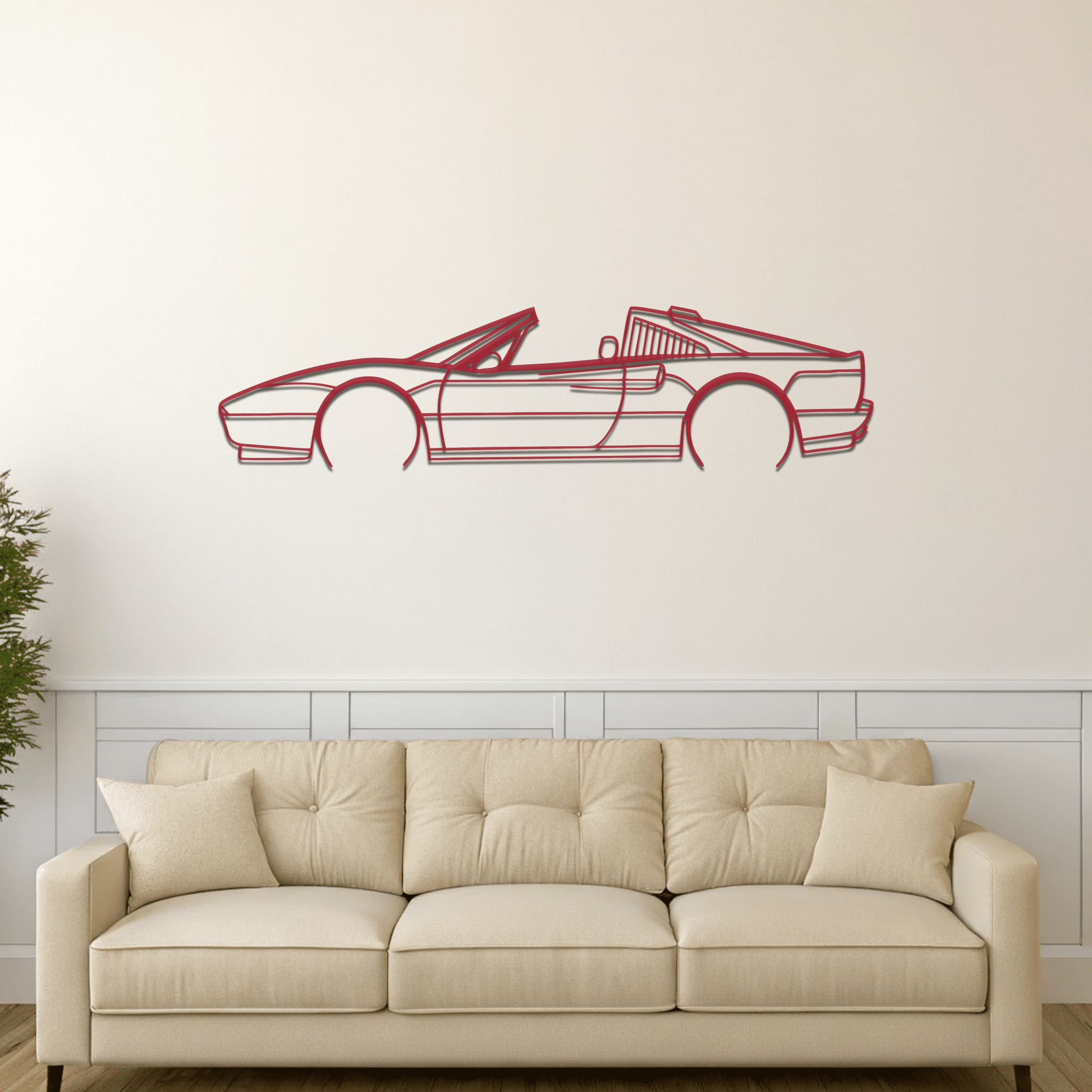 328 GTS Silhouette Metal Wall Art - CikosWallArt