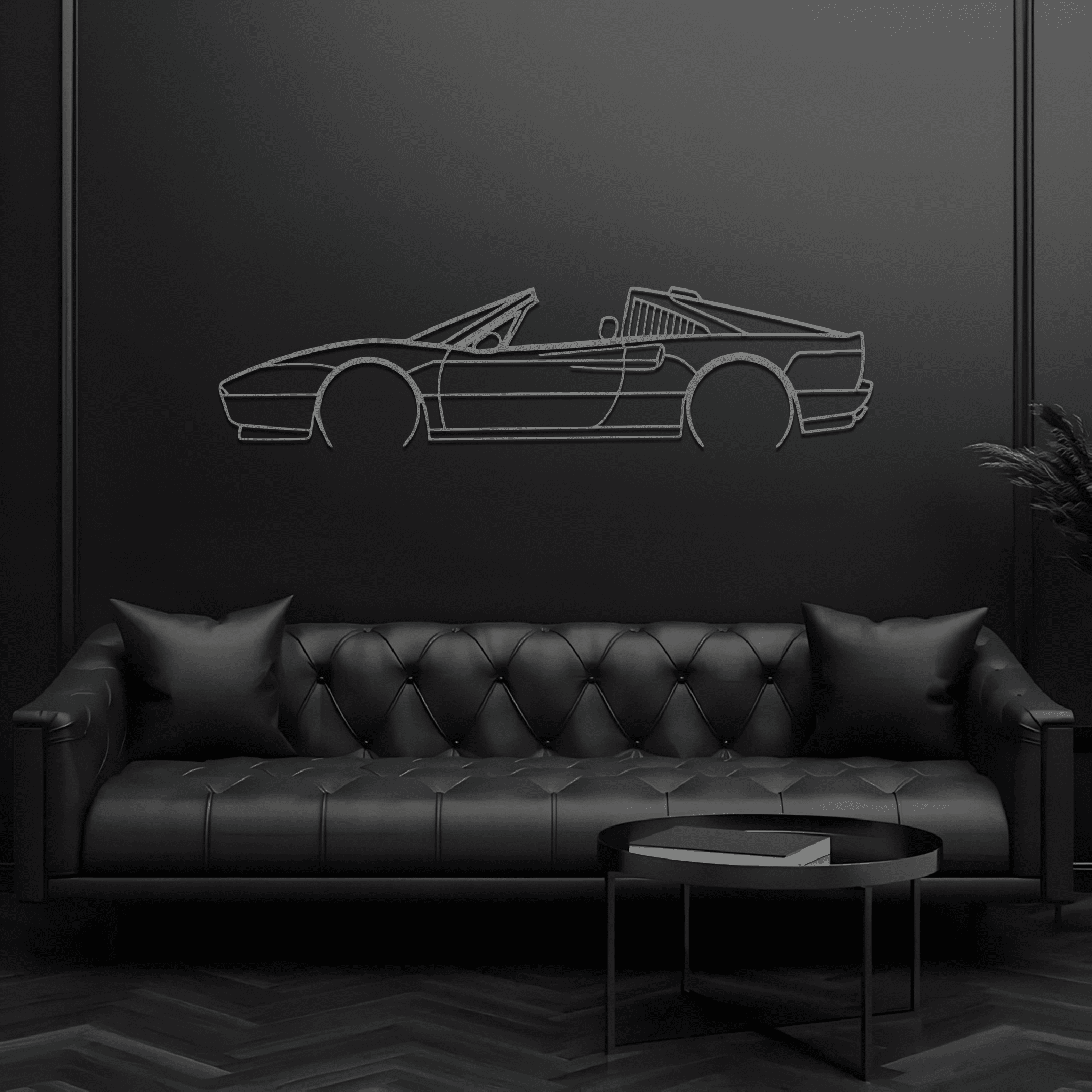 328 GTS Silhouette Metal Wall Art - CikosWallArt