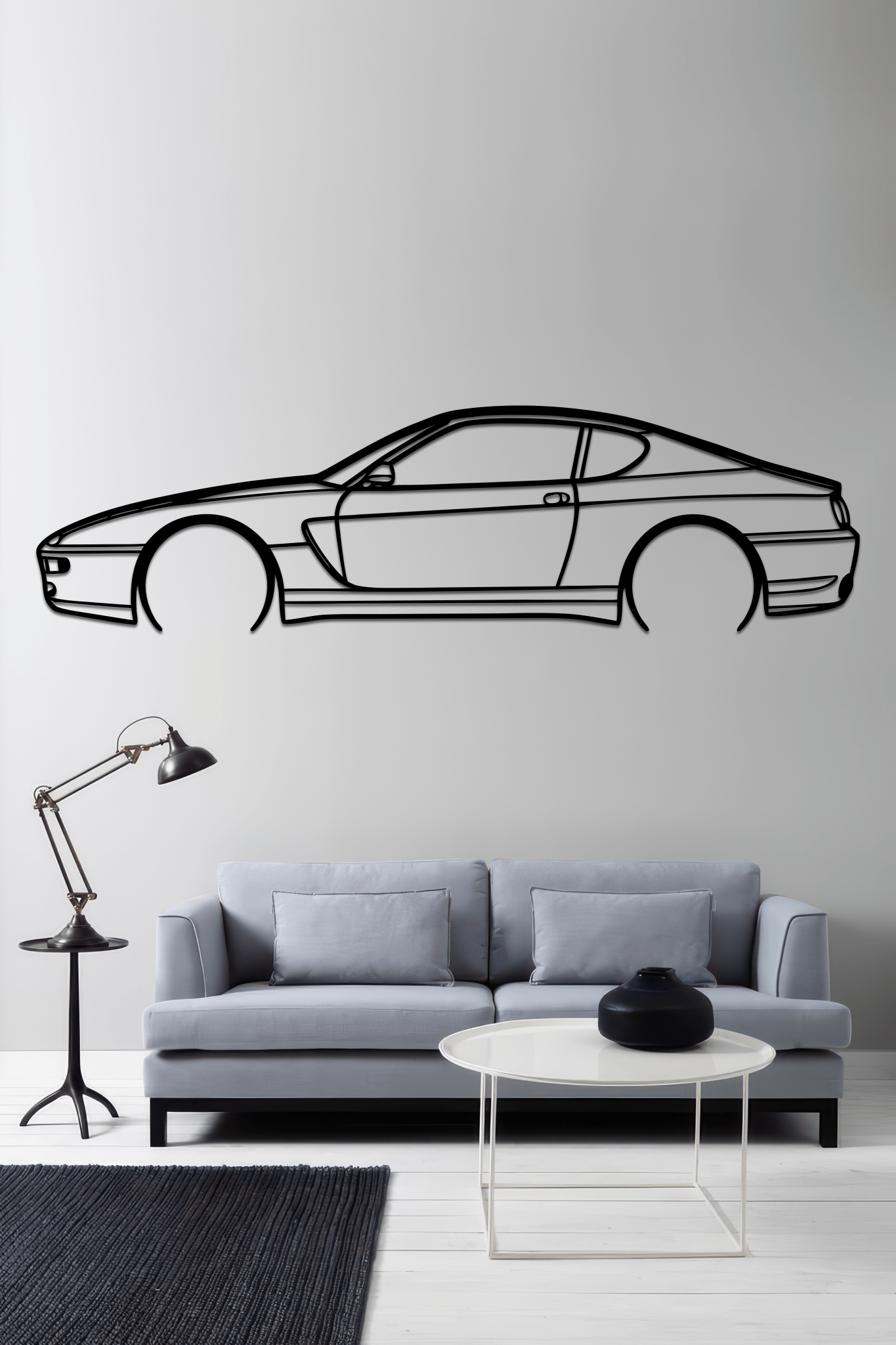 456 GT 1995 Silhouette Metal Wall Art - CikosWallArt