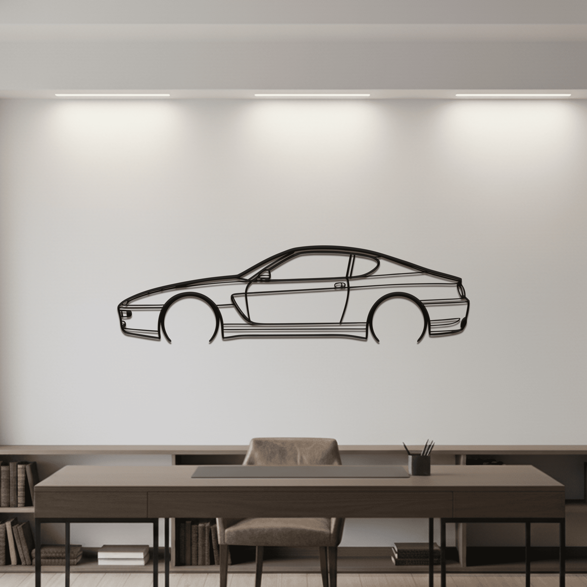 456 GT 1995 Silhouette Metal Wall Art - CikosWallArt