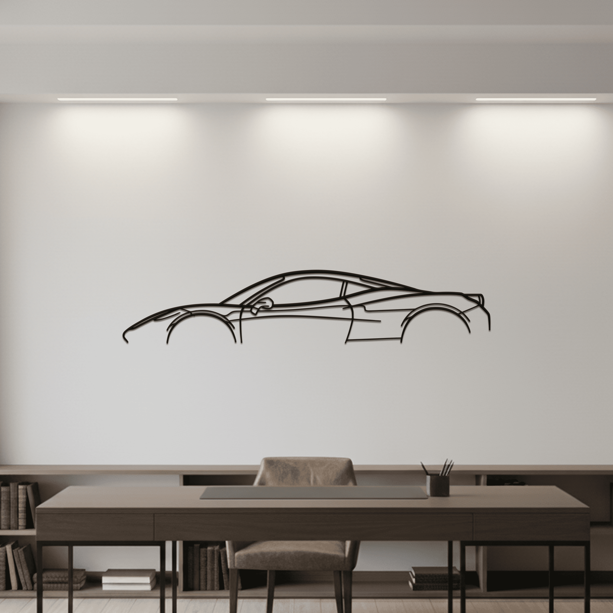 458 Italia Classic Silhouette Metal Wall Art - CikosWallArt