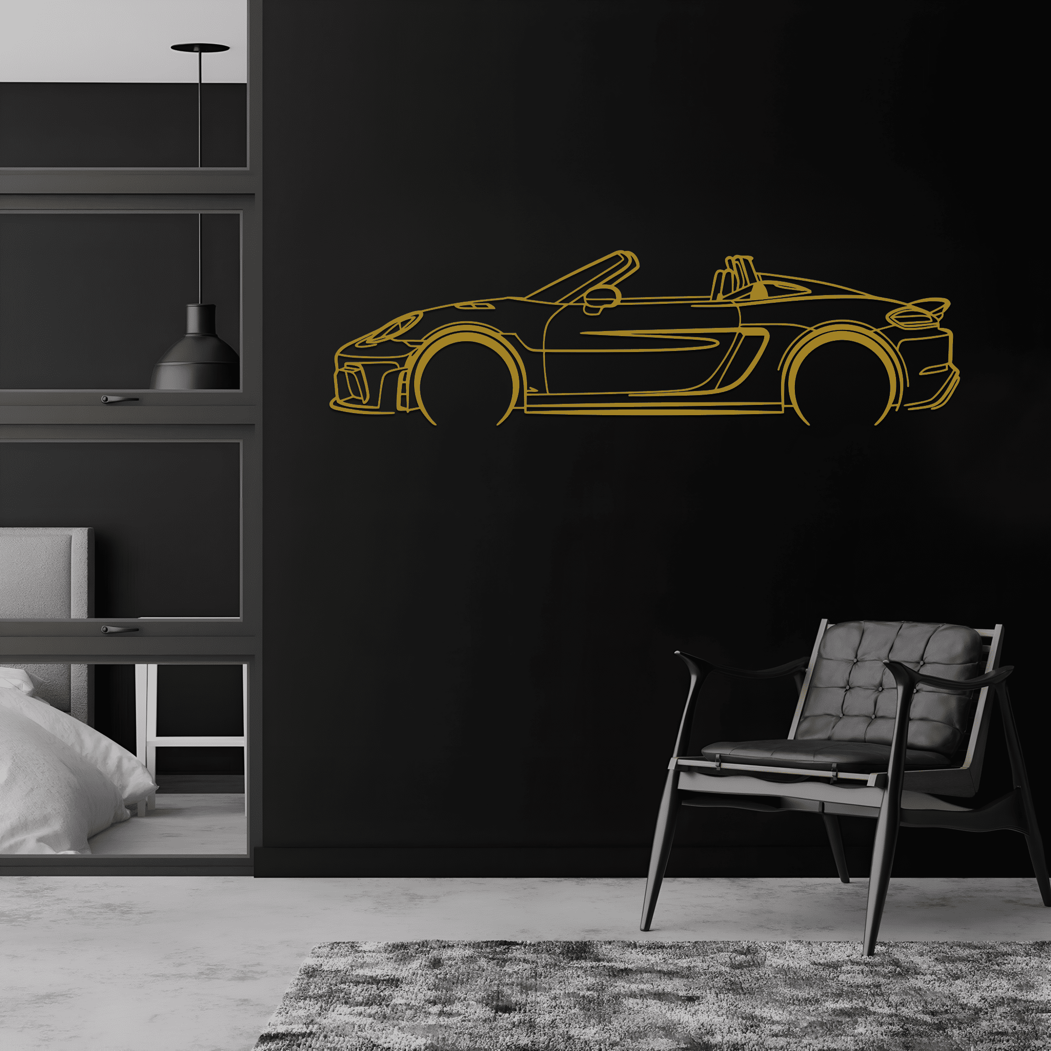 718 Spyder RS Silhouette Metal Wall Art - CikosWallArt